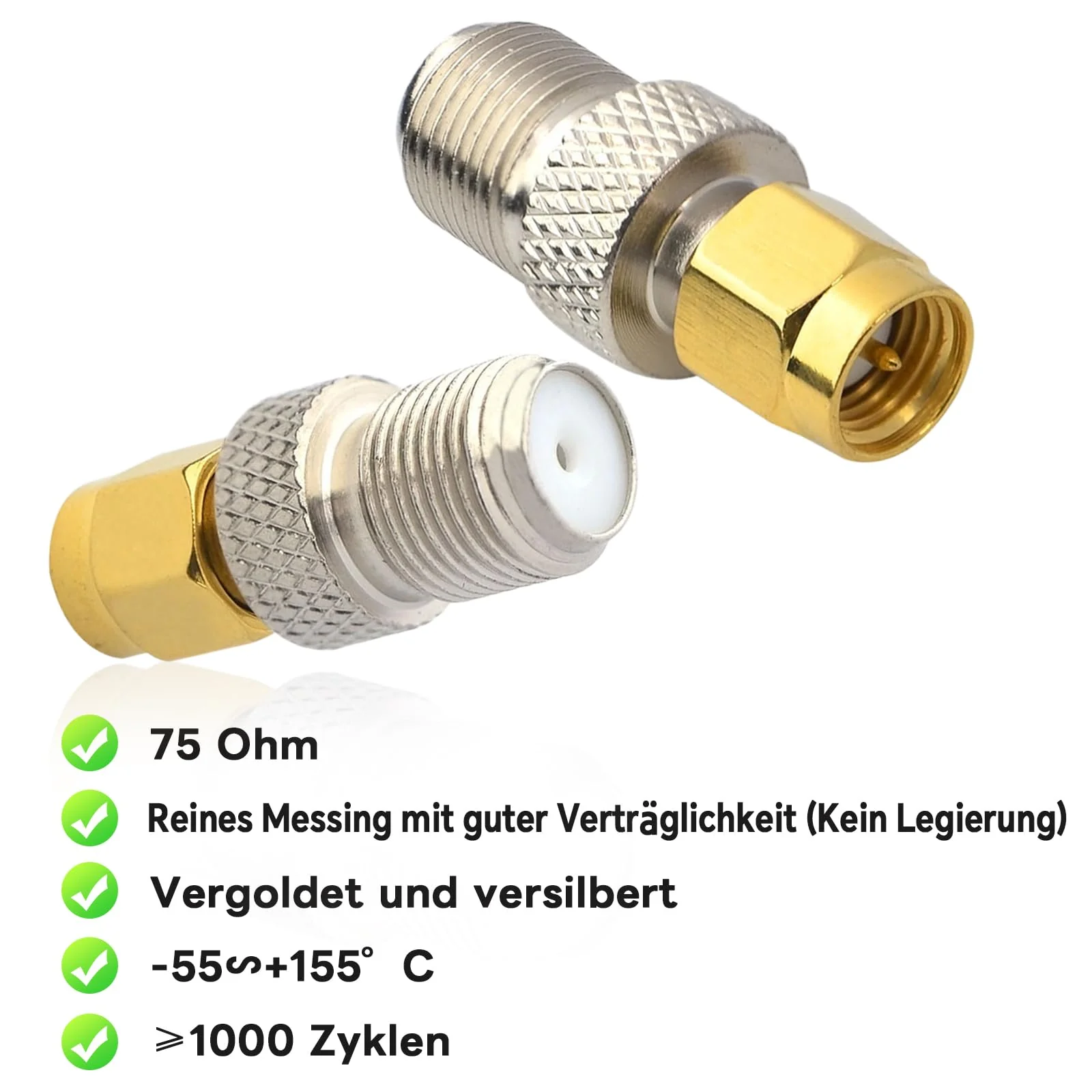 Boobrie SMA to F Coaxial Adapter SMA Male to F Female Coaxial Cable Plug Adapter for LAN/LMR Radio Antenna Devices/RF Coaxial Cable/WiFi Radios External Antenna Pack of 2 - Image 4