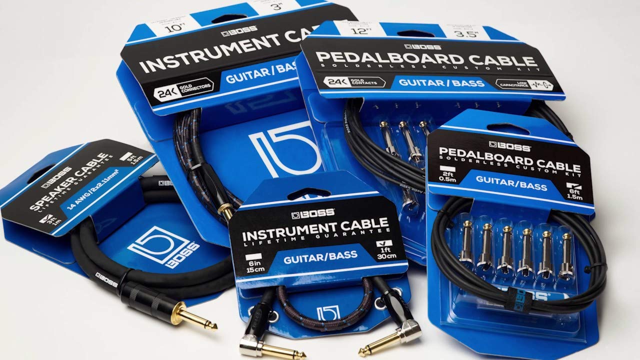 BOSS BIC-1AA Studio Grade Instrument Cable Angled/Angled Single 1ft - Image 2