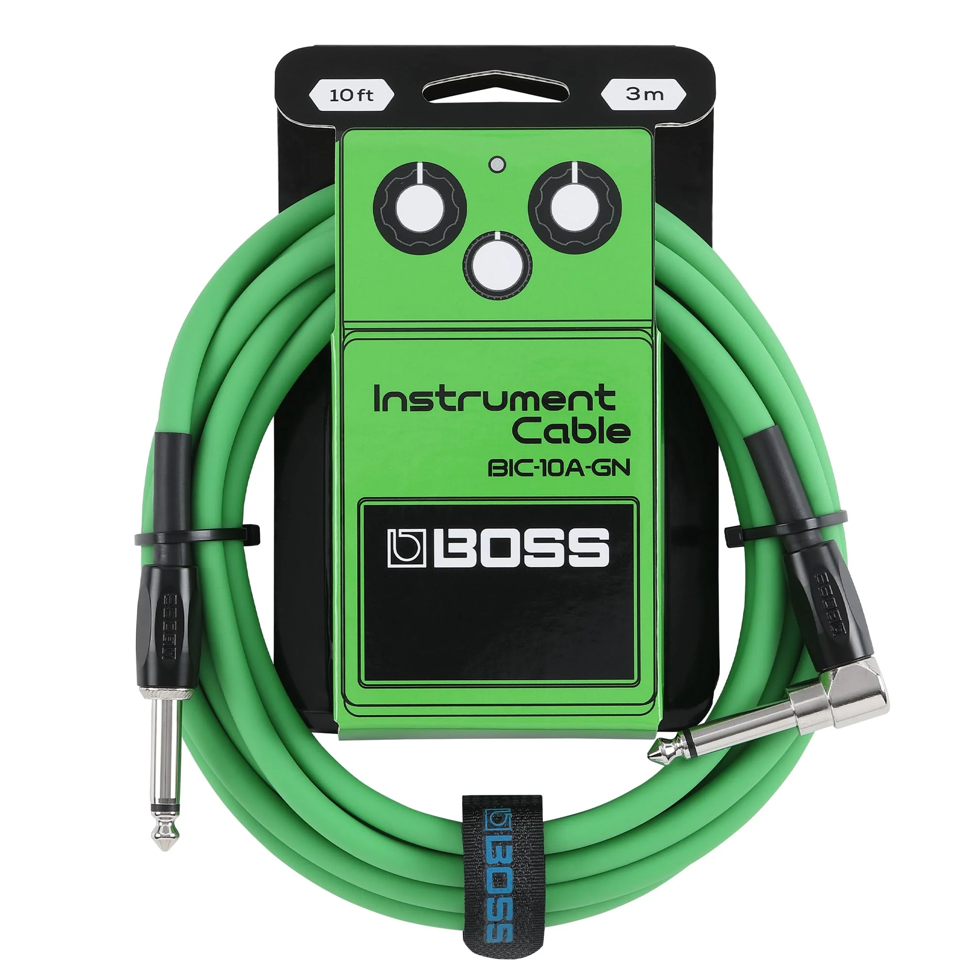 BOSS Colorful Quality Lightweight Instrument Cable (BIC-10A-GN) GREEN