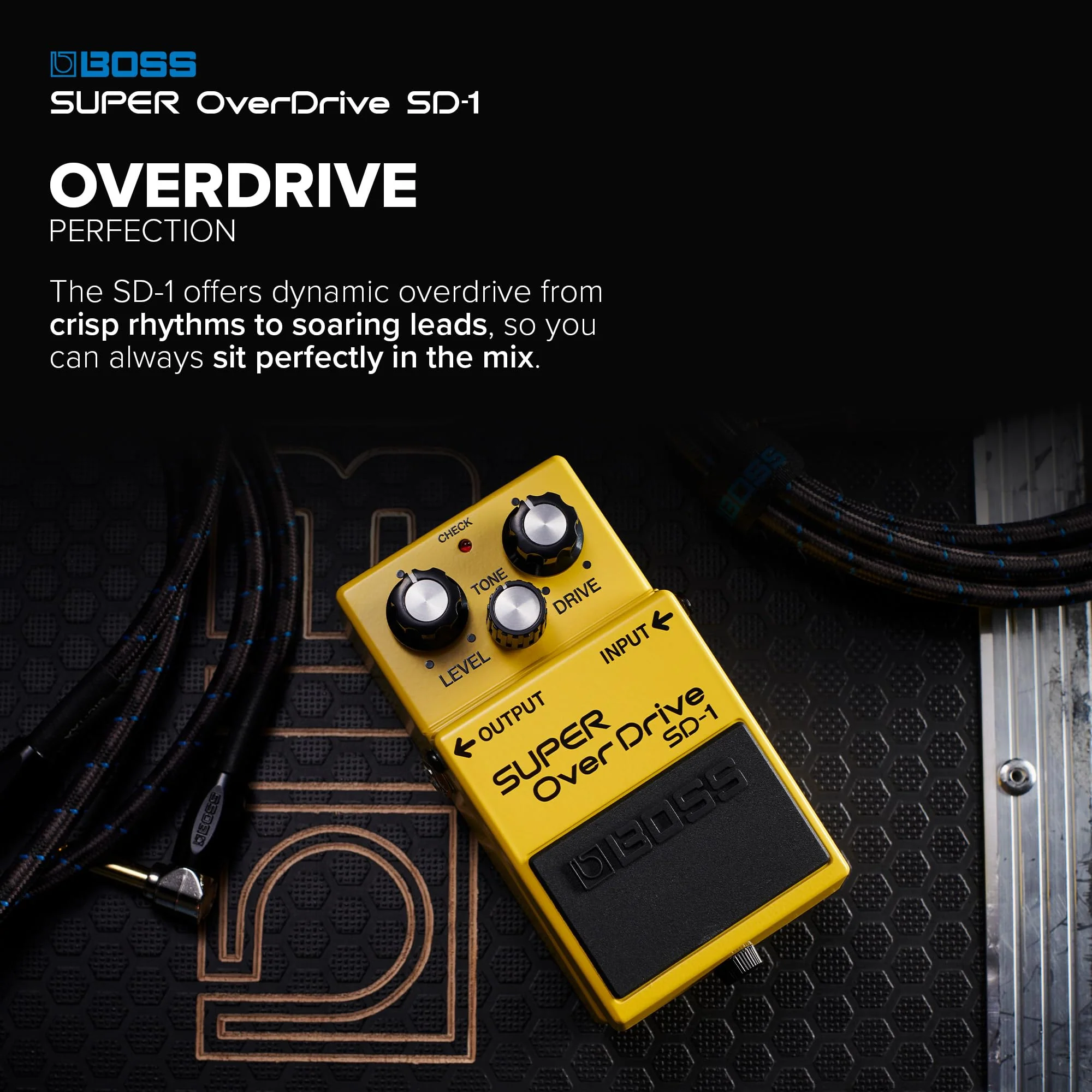 BOSS SD-1 SUPER Overdrive | Compact Overdrive Pedal | Genre-Defining Sound & Feel | Unique Clipping Circuitry Produces Tube-Like Characteristics | Dynamic Tone Options | Easy-To-Use Controls Standard - Image 4