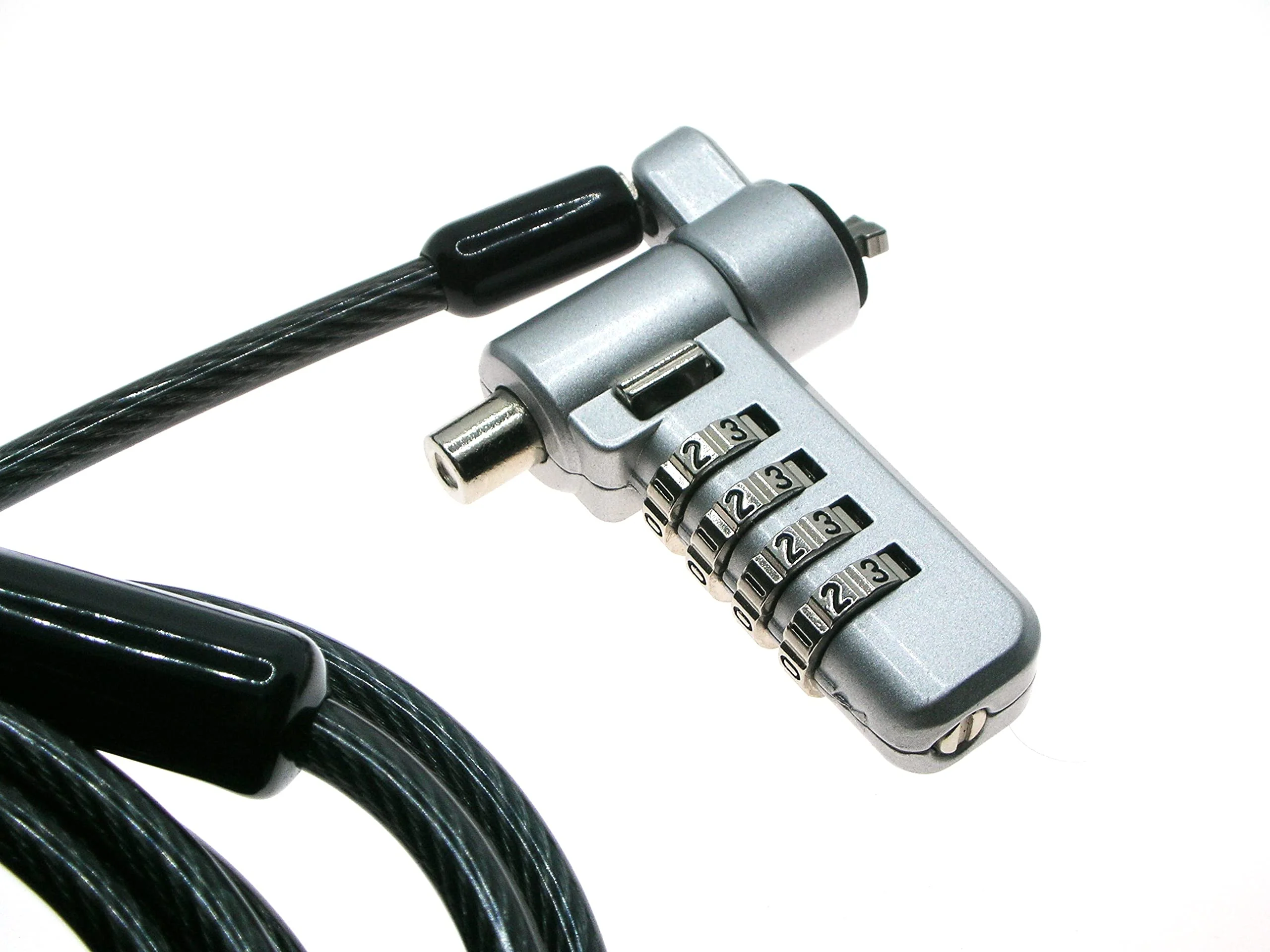 Bosvision Laptop Security Cable Lock, for 3 Security Slots (K Standard, Nano and Wedge) Combination, 6.5 feet (200cm) Ø4.5mm Stainless Steel Cable - Image 2