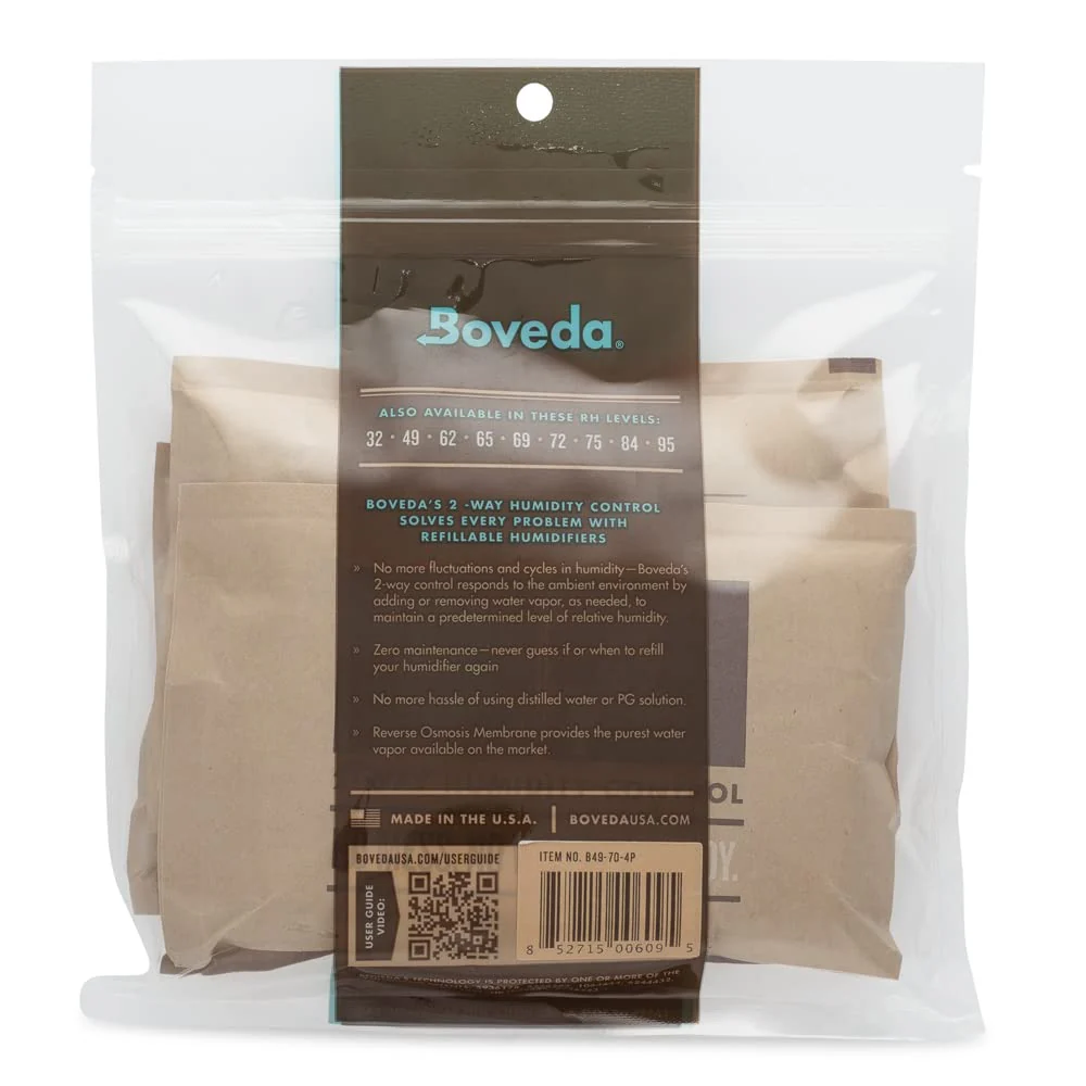 Boveda 49% Two-Way Humidity Control Packs for Music Instruments – 4 Pack – Standard Size – Prevents Warping & Cracking for Wooden Instruments– Humidifier Packs for Instrument Cases – Resealable Bag 49% Music - 4 Pack Standard - Image 2