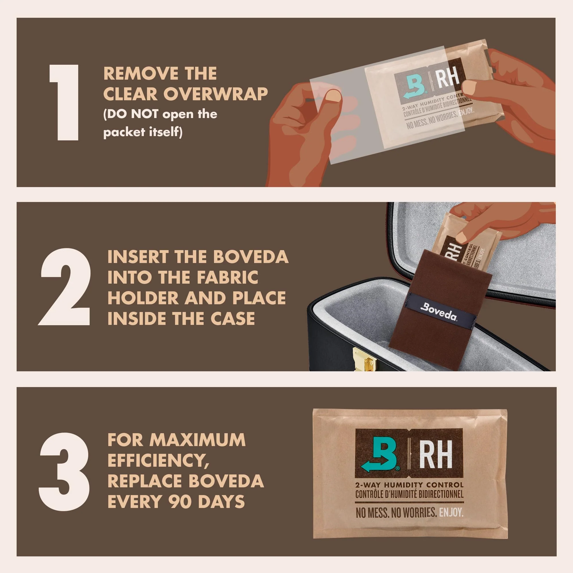 Boveda Music Large Starter Kit - (3) 49% RH Standard Boveda - Ideal Two-Way Humidty Control for MOST CLIMATES - For Guitars & Other Large Wooden Instruments Large Kit (2 Holders + 3 Humidity Packs) - Image 2