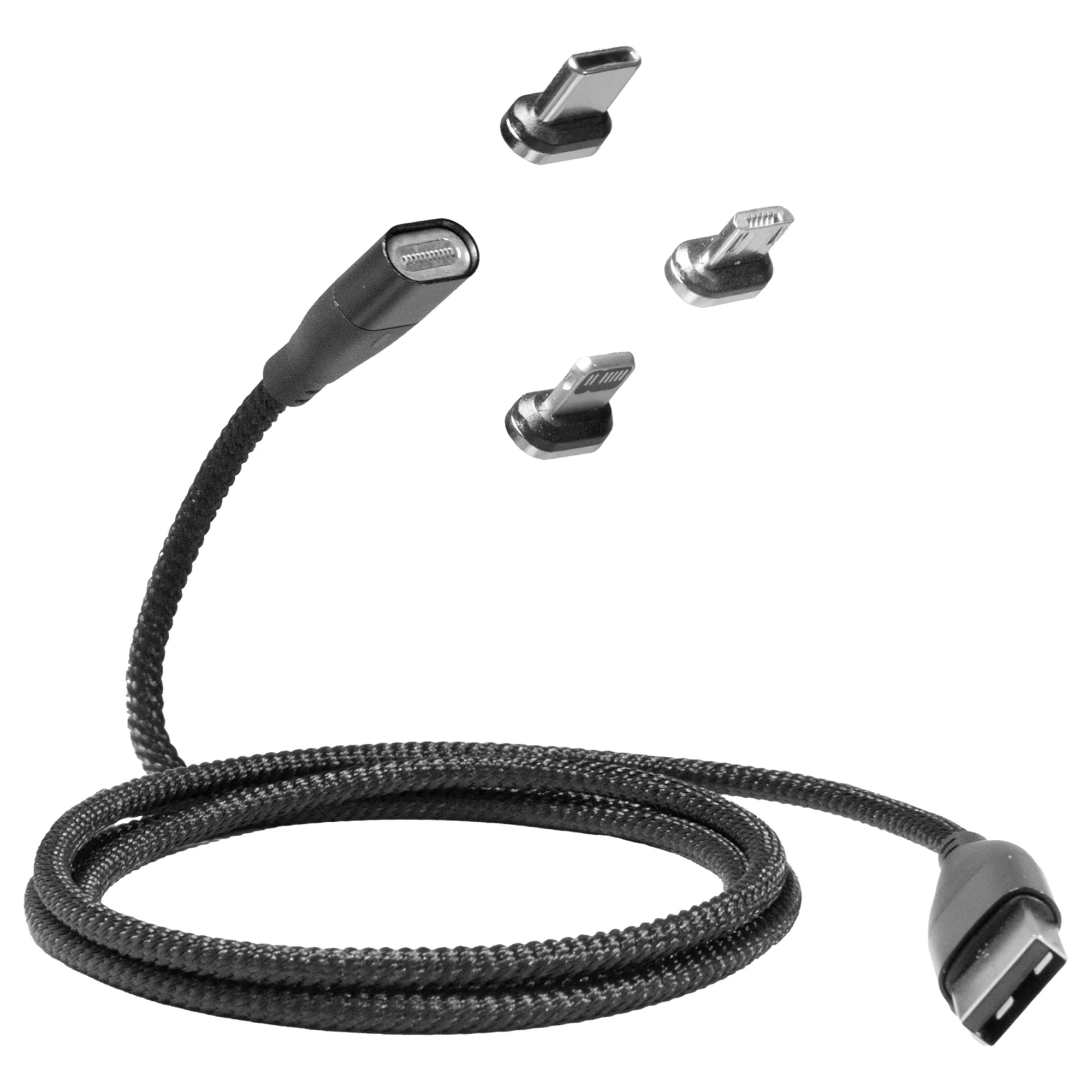 BoxWave Cable Compatible with Elikliv EDM4 Coin Microscope (4.3 in) - MagnetoSnap PD AllCharge Cable (100W), Magnet Charging Braided USB Type-C Micro - Jet Black - Image 2