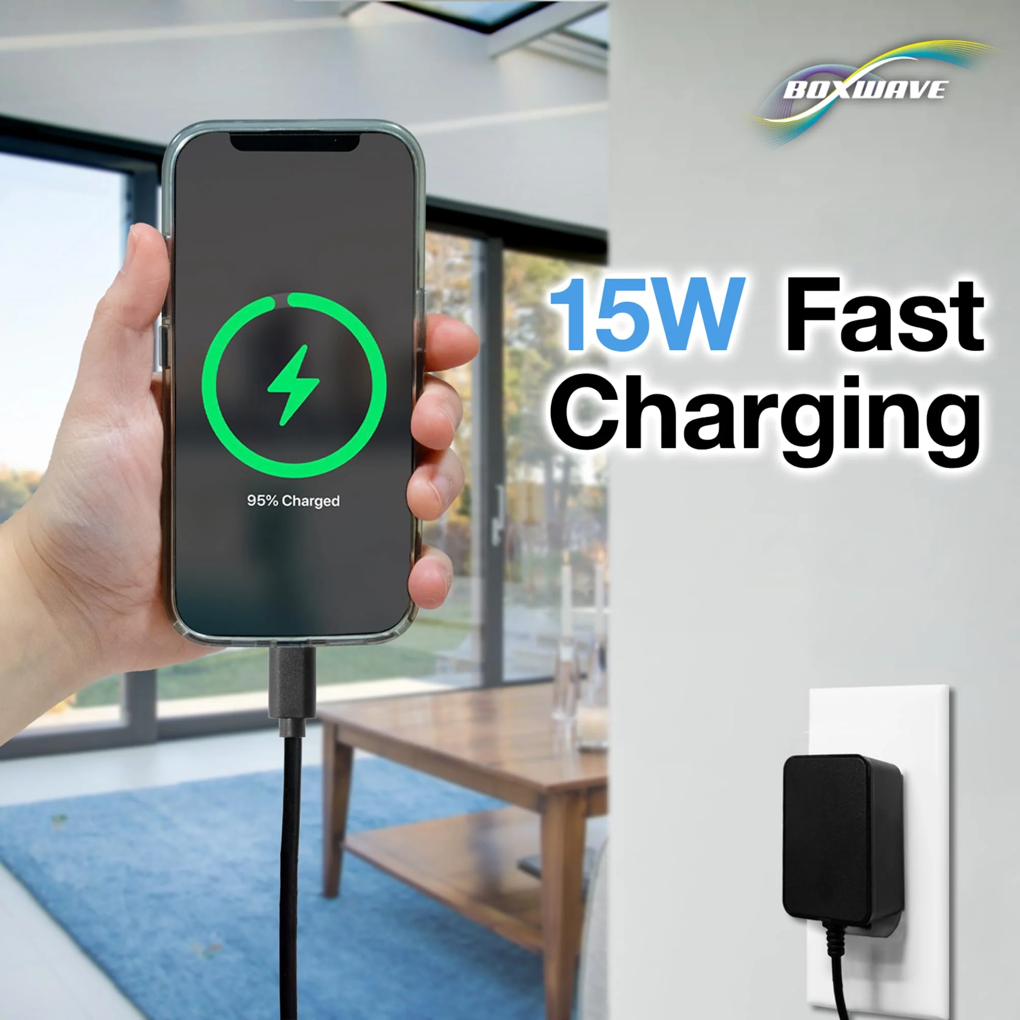 BoxWave Charger Compatible with TOMLOV DM4W Microscope - Wall Charger Direct (15W), Rapid Charge Your Device with Built-in 3ft Cable - Image 5