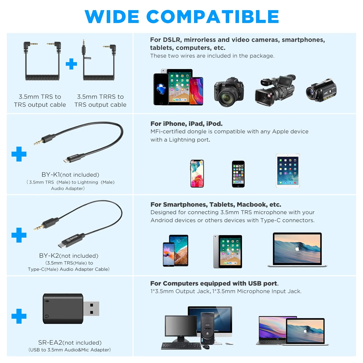 BOYA BY-XM6-S1 Mini 2.4GHz Wireless Lavalier Microphone for DLSR Camera/iPhone/Android, Dual Lapel Wireless Mic for Live Streaming Video Vlog Podcast (TX+RX) BY-XM6-S1-Mini - Image 3