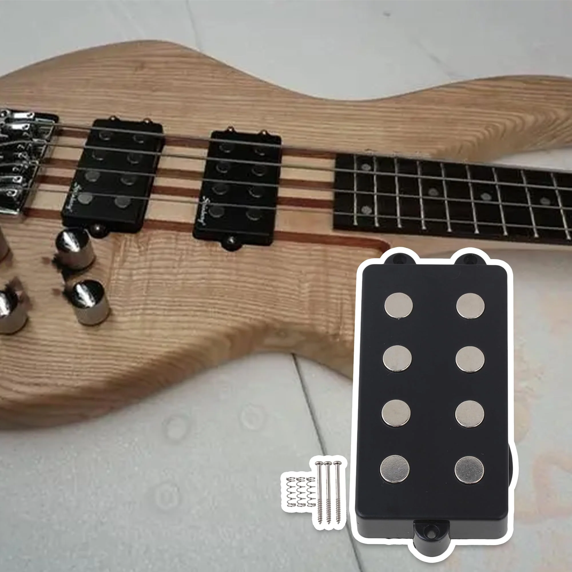 BQLZR Noiseless Good Balance 4 String Bass Pickup with 4 Color-Coded Conductors,Respond Well to Both Tonal and Volume Input - Image 6