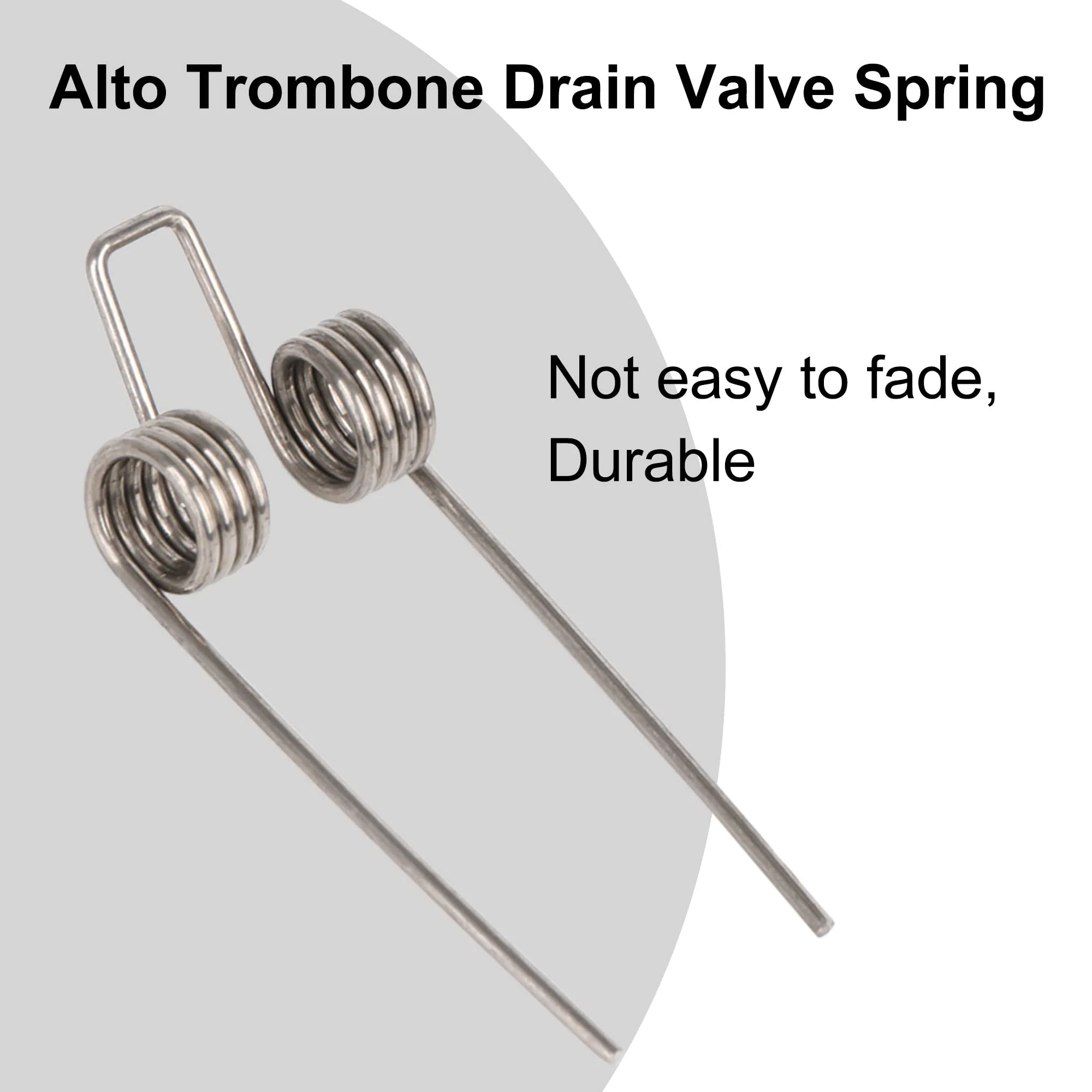 BQLZR Trombone Replacement Water Key Spit Valve Spring Metal Silver for Alto Pack of 5 - Image 3
