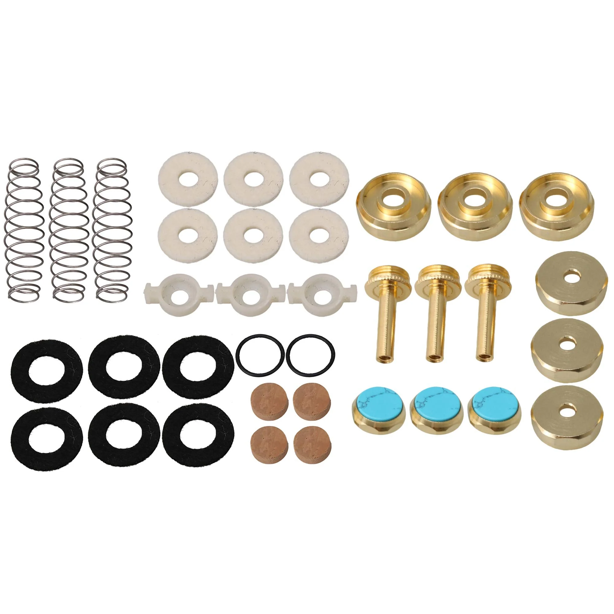 BQLZR Trumpet Pad Valve Repair Kit Springs Felt Washer & Trumpets Finger Button Set