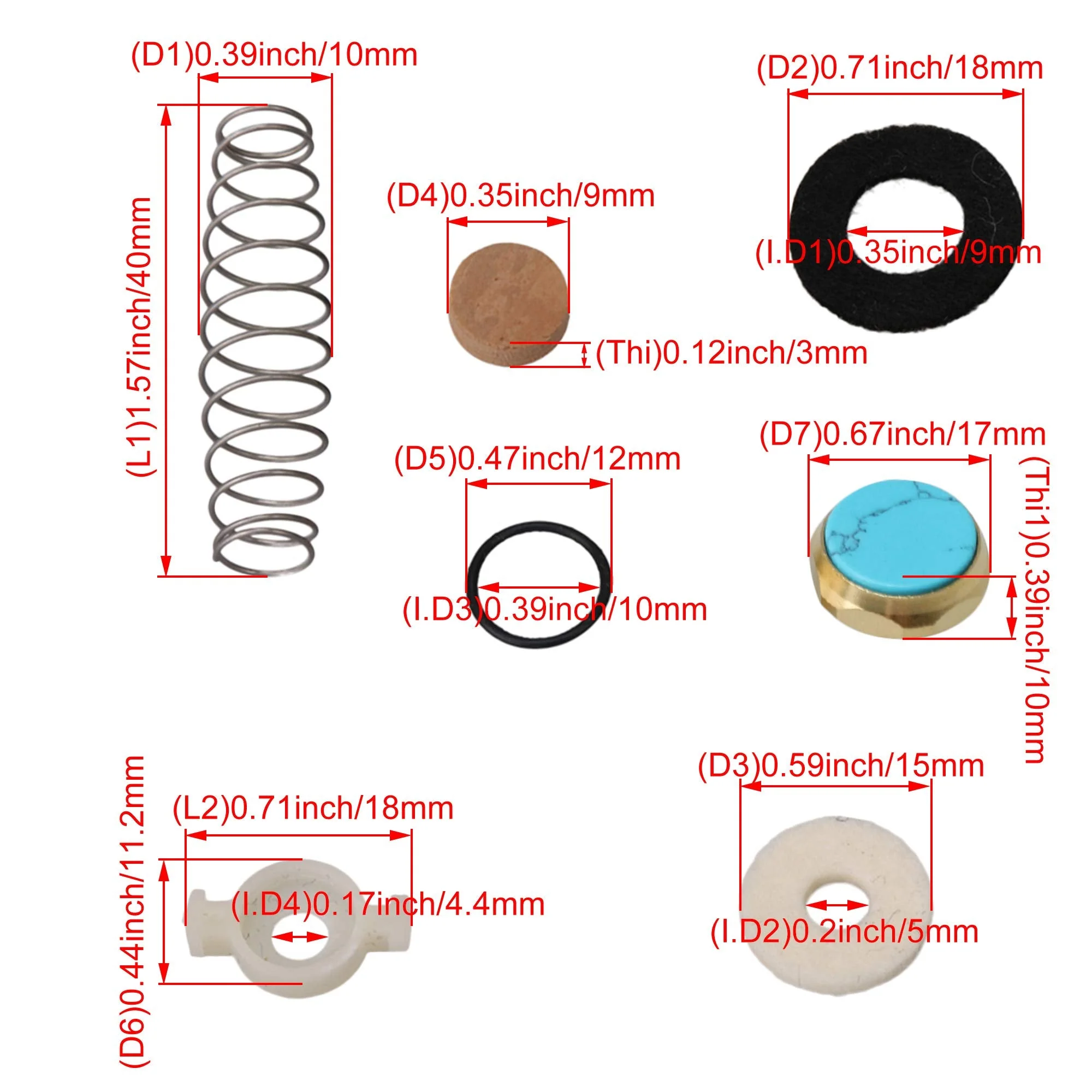 BQLZR Trumpet Pad Valve Repair Kit Springs Felt Washer & Trumpets Finger Button Set - Image 4
