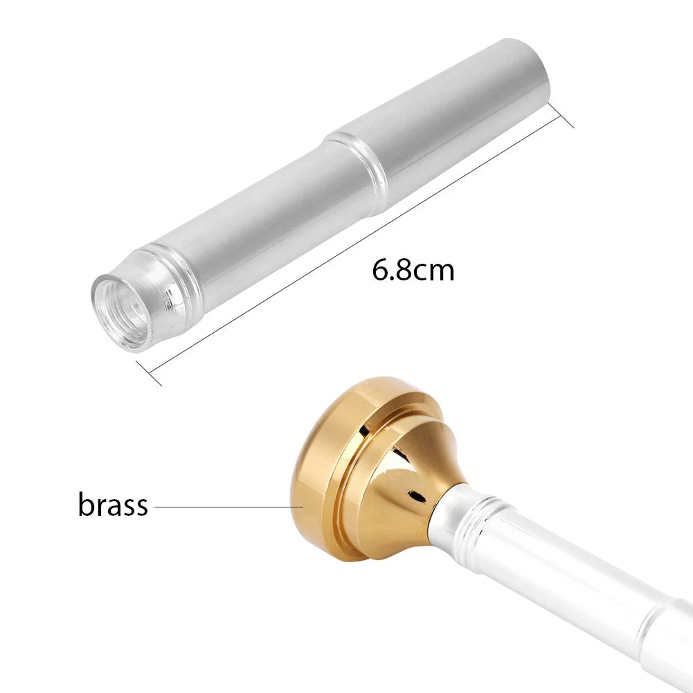 Brass Trumpet Mouthpiece Set with 7C 5C 3C 1.5C, 4 Gold Plated Mouthpiece Cups, Trumpet Accessories for Beginners - Image 2