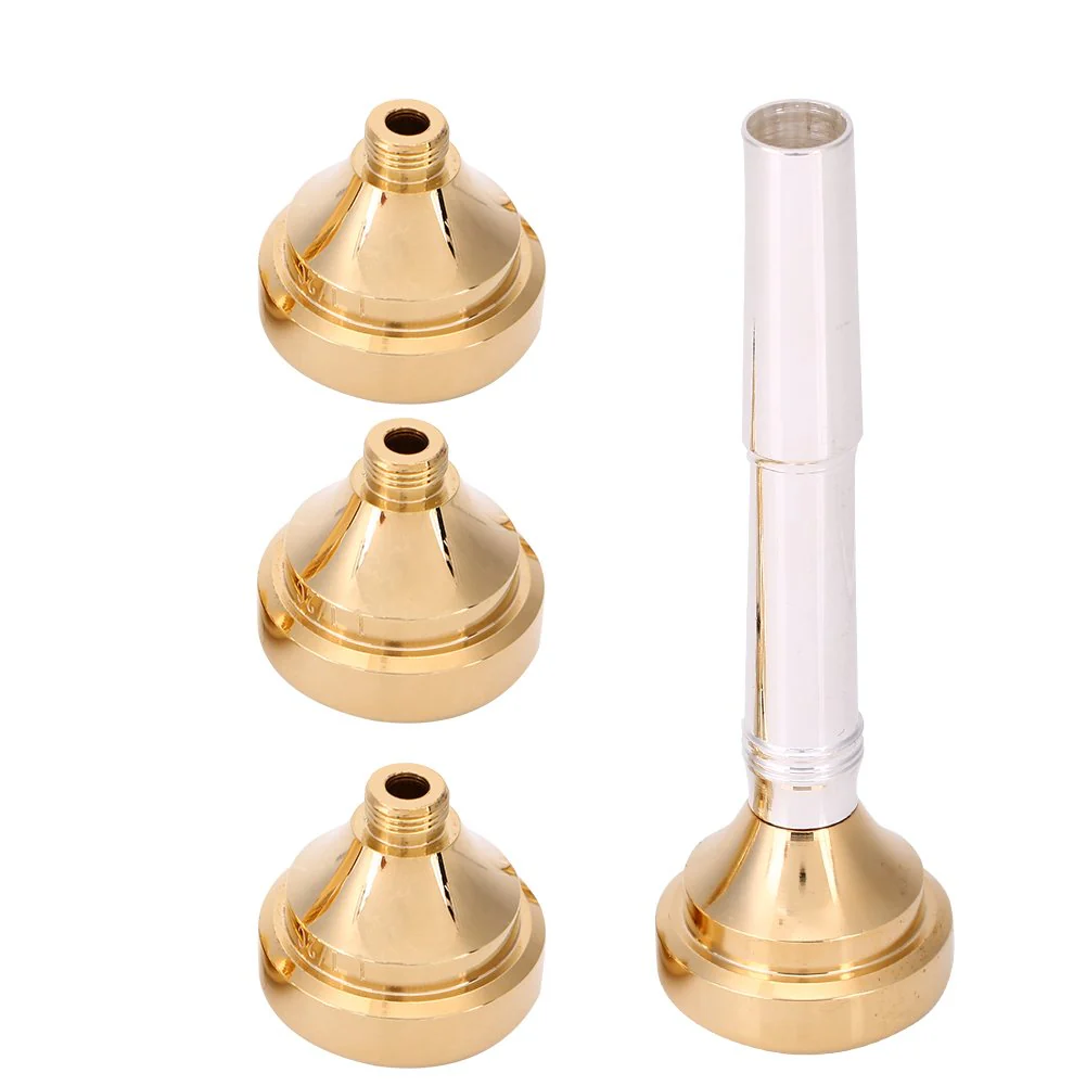 Brass Trumpet Mouthpiece Set with 7C 5C 3C 1.5C, 4 Gold Plated Mouthpiece Cups, Trumpet Accessories for Beginners - Image 4