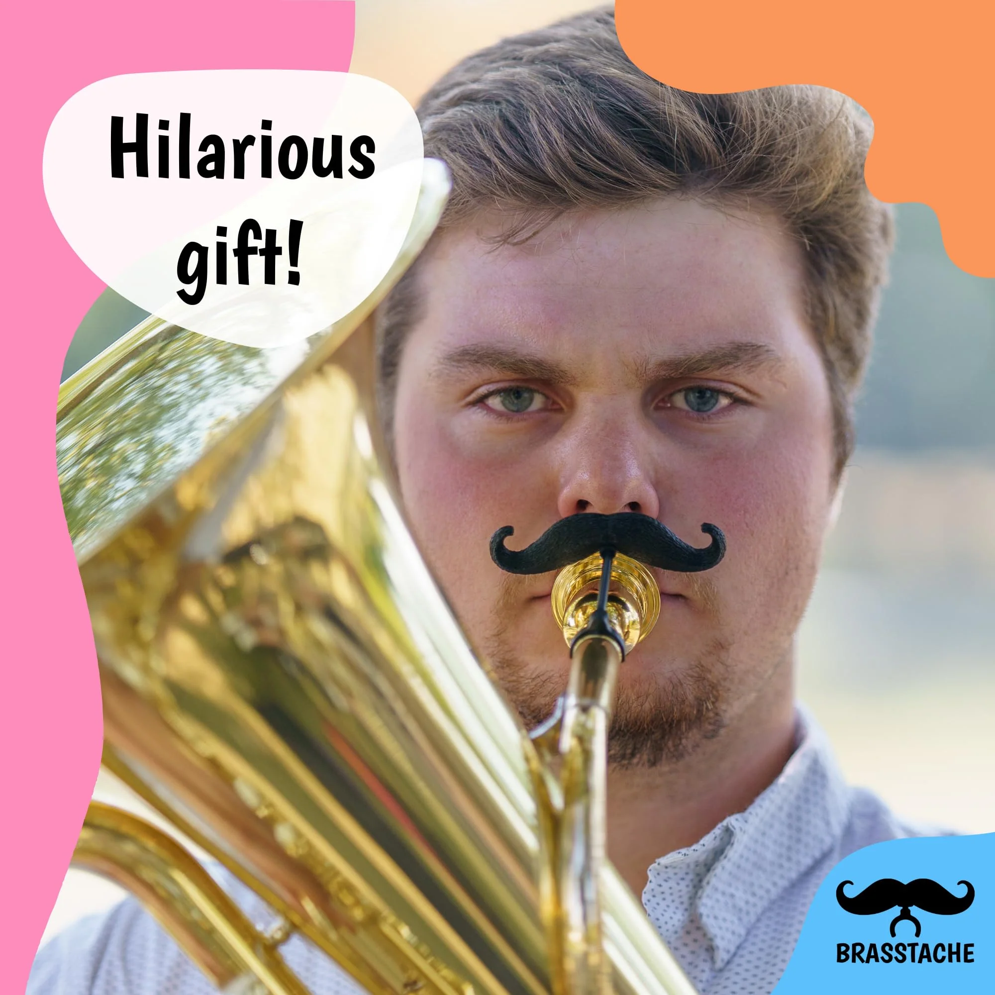 Brasstache 2.0 Combo Pack - [2-Pack] The Original Clip-on Mustache for Brass Instrument Mouthpieces, XL and Handlebar Combo Version (Tuba) Tuba - Image 2