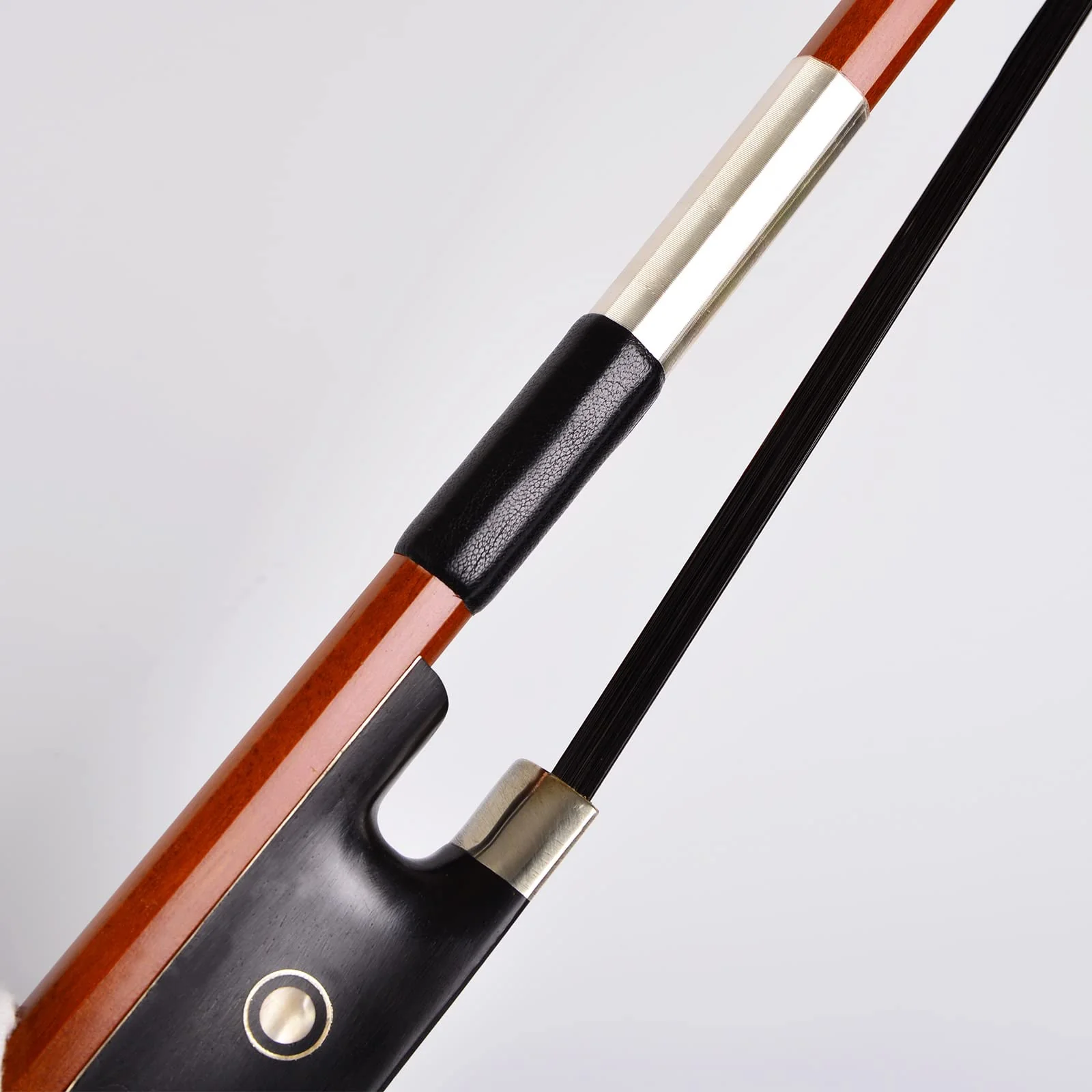 Brazilwood Ebony Violin Bow 3/4 with Natural Horsehair (Black Horse Hair Violin Bow 3/4) Black Horse Hair Violin Bow 3/4 - Image 3