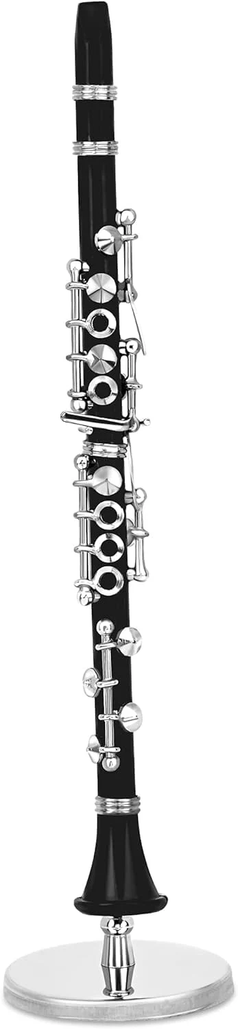 Broadway Gift Black Clarinet Music Instrument Miniature Replica with Case - Size 6.25 in.