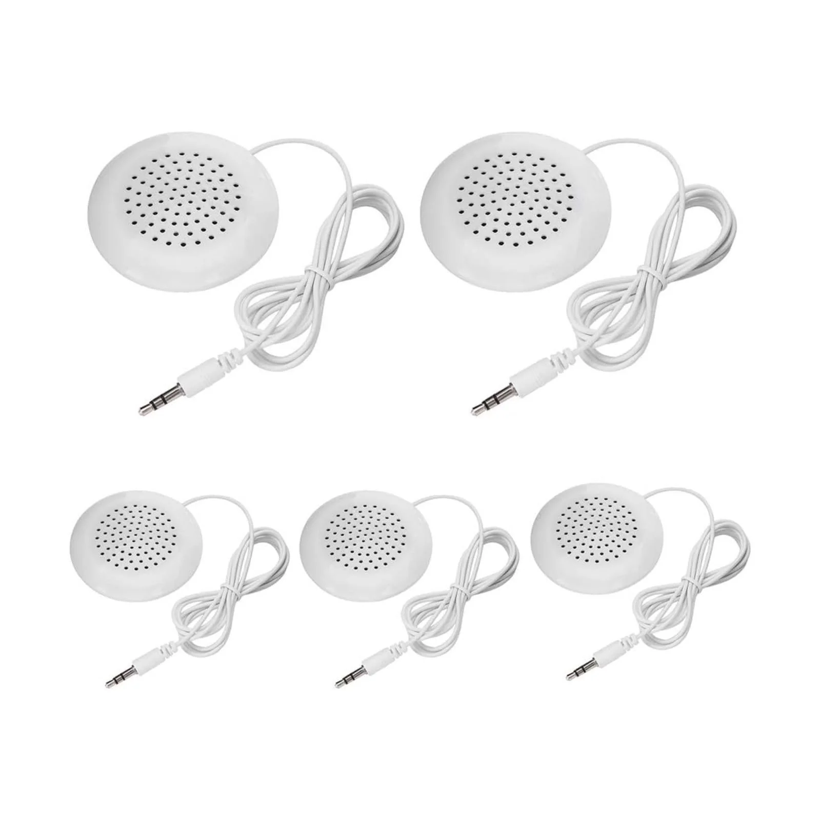 Brrnoo 5pcs DIY Pillow Speaker, Under Pillow Speaker, Portable Personal Speaker, 3.5mm Mini Stereo Speaker for MP3 Phone Portable CD