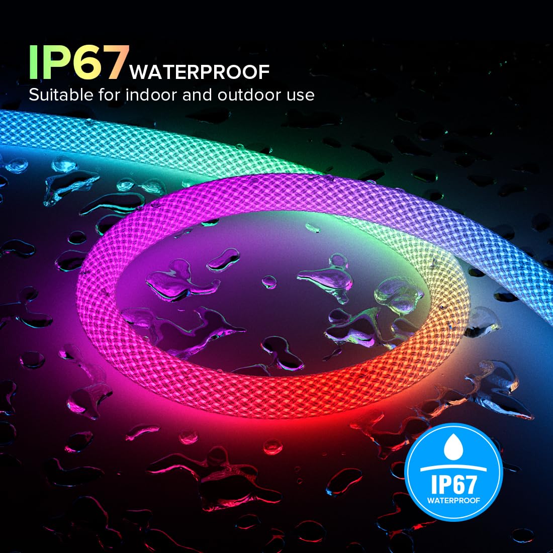 BTF-LIGHTING 9.8FT WS2811 WS2812B IC RGB DC5V 360 Degree Round Reticulate Pattern Chasing Color Neon LED Strip Flexible Nylon Silicone IP67 Waterproof Dream Color Rope Light(No Adapter or Controller) 9.8FT-Only Neon Light - Image 3