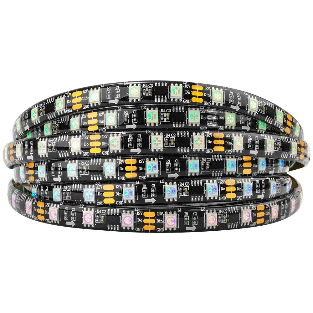 BTF-LIGHTING WS2811 Addressable LED Strip Ultra Bright 5050SMD RGB 60LED/m 20Pixels/m Multi-Colored Light Total 300LED 100Pixels 16.4FT DC12V IP65 Silicone Coating Waterproof(No Adapter or Controller) 60LEDs/m IP65 Silicone coating waterproof