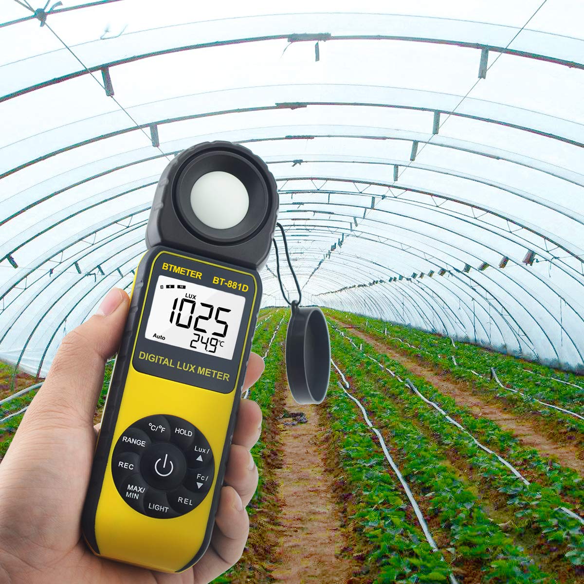 BTMETER BT-881D Digital Illuminance Light Meter, Measure Lights 0.01~400,000 Lux (0.01~40,000 FC) Foot Candles Luxmeter with 270ยบ Rotated Sensor for Plants LED Lights Indoor Outdoor Light Tester BT881D (0.01~400,000 Lux) - Image 8