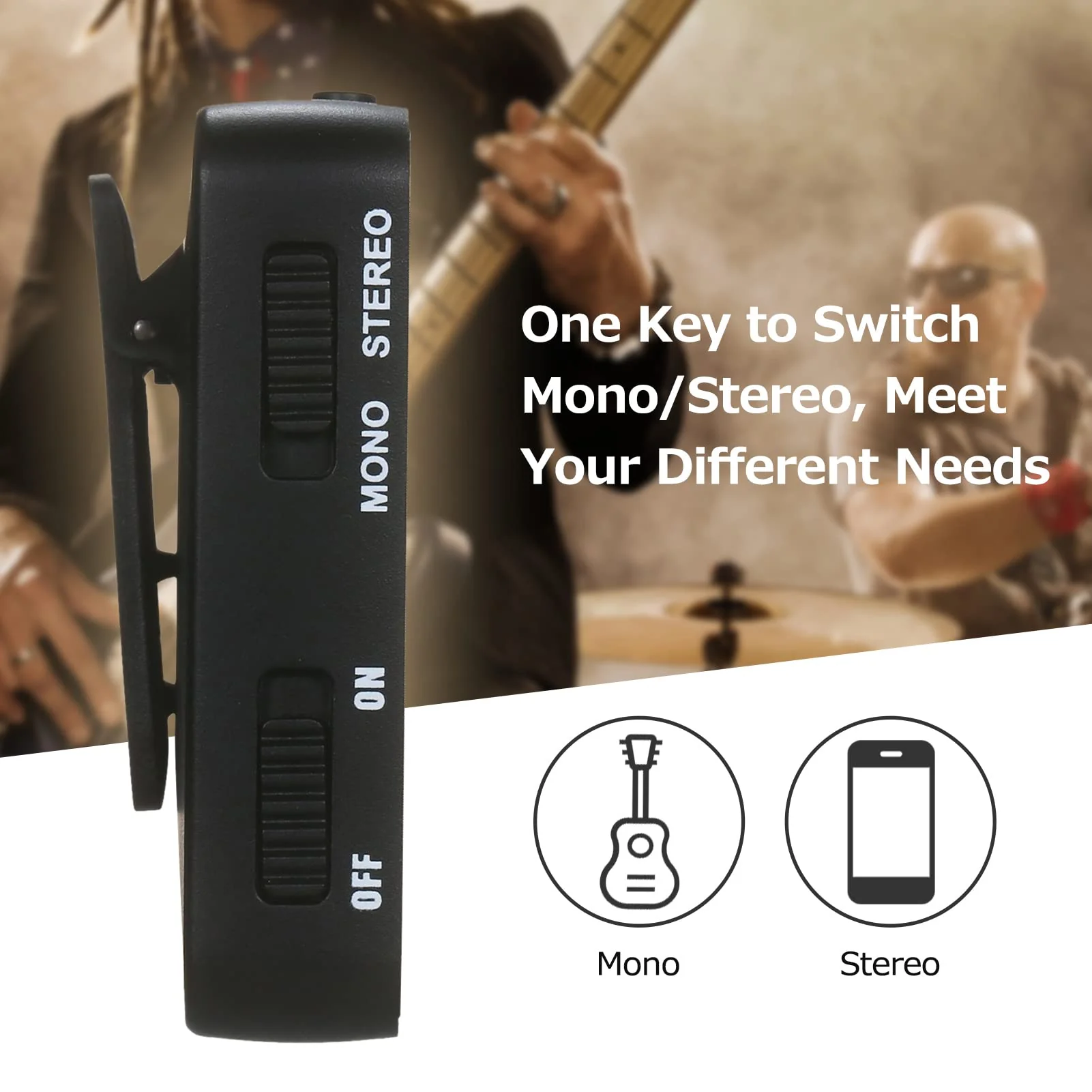 Btuty in Ear Monitor System Wireless in Ear Monitor System Earphone Monitor Transmission System Rechargeable Receiver Wireless IEM (Receiver and Transmitter) receiver and transmitter Black - Image 6