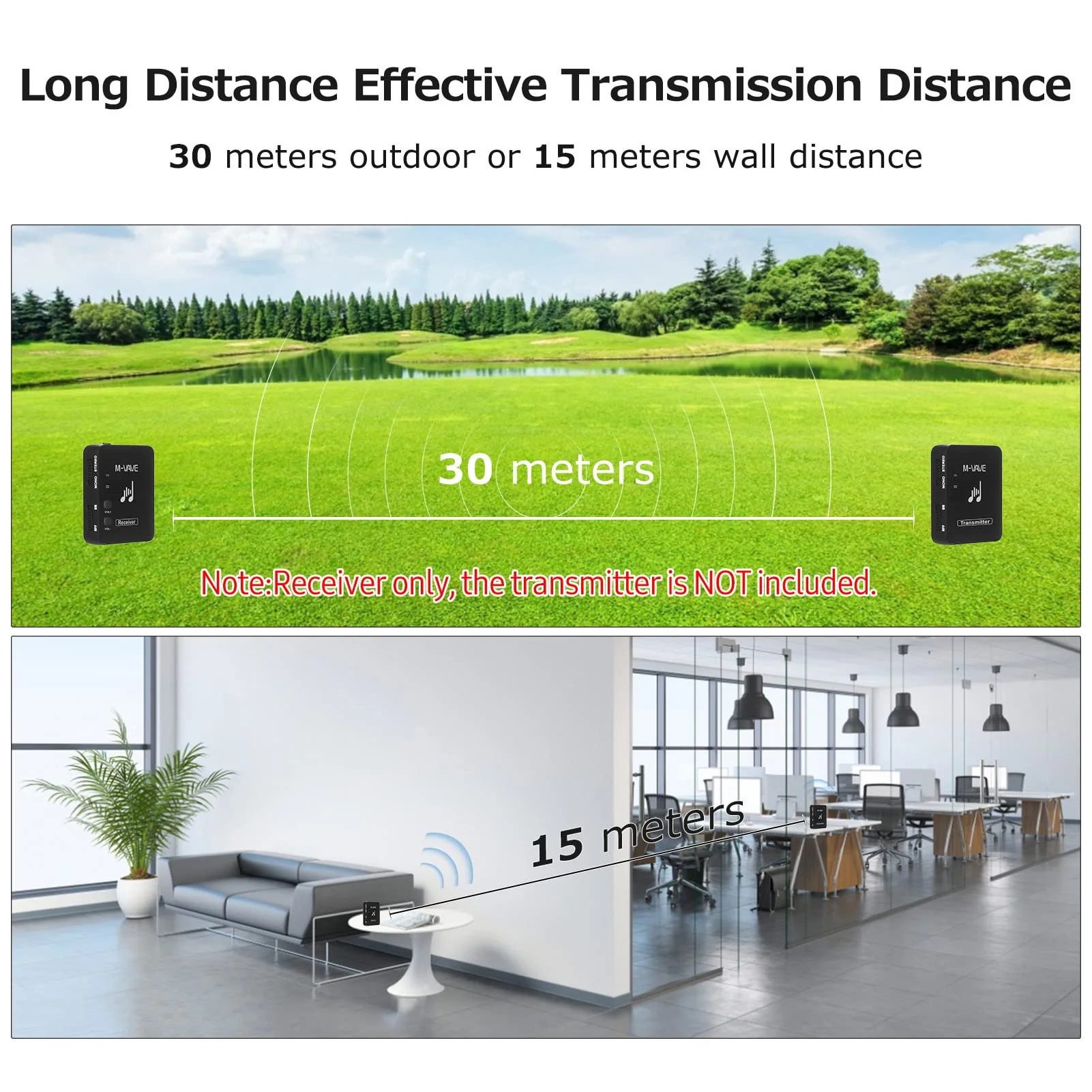 Btuty M-VAVE SWS10 Earphone Monitor Transmission System Rechargeable Receiver (receiver) Black - Image 3