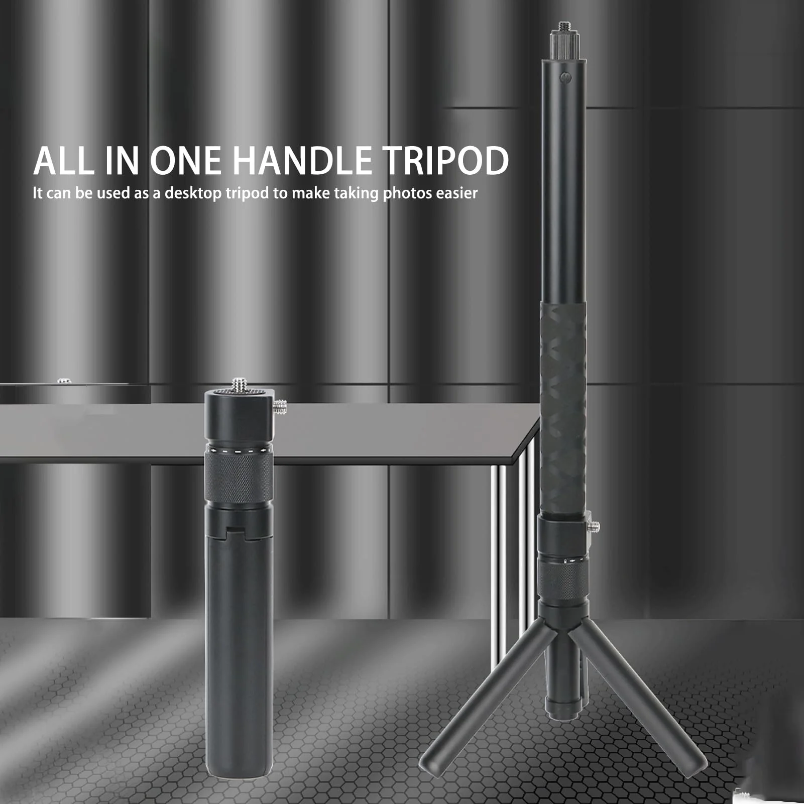 Bullet Time Handle for Insta360 One X3 One X2 One R ONE X ONE EVO Action Multi Functional Fold Tripod Bullet Time Selfie Handle Tabletop Fold Tripod (Mini Tripod) - Image 2