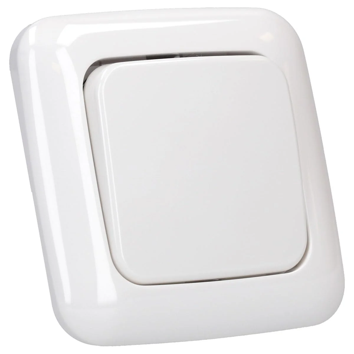 Busch-Jaeger Toggle Switch Set: 2000/6 US Toggle Switch + 2506-214 Rocker Switch + 2511-214 Single Frame Alpine White Reflex SI