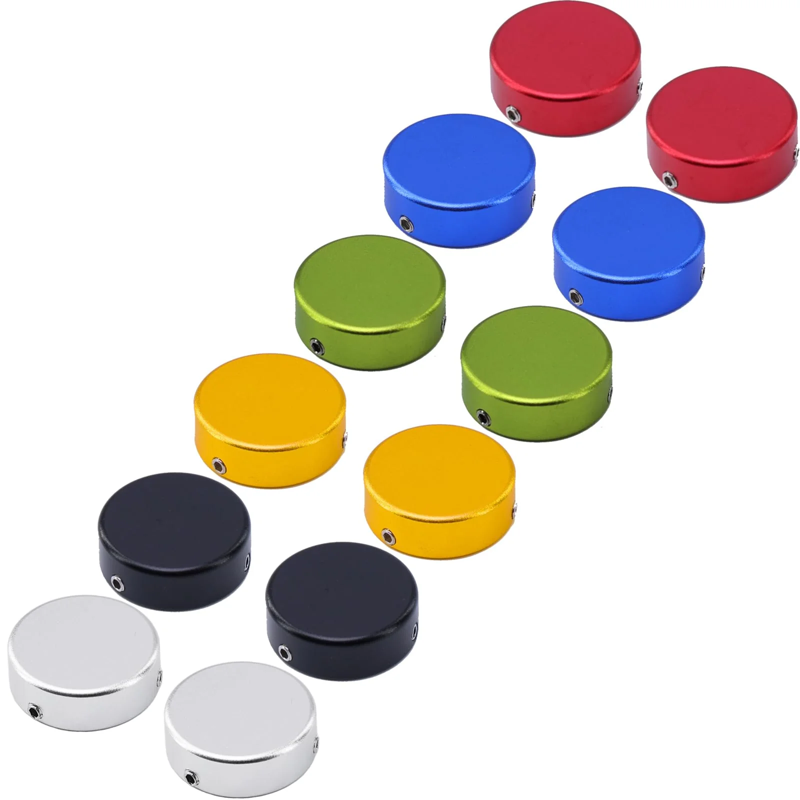 BUTTONS Footswitch Topper Guitar Pedal Button Caps | Barefoot Pedal Buttons and Guitar Pedal Topper to enhance Accuracy,Comfort,Protection. V1 Skirt-less 12 Pcs Multi-colors