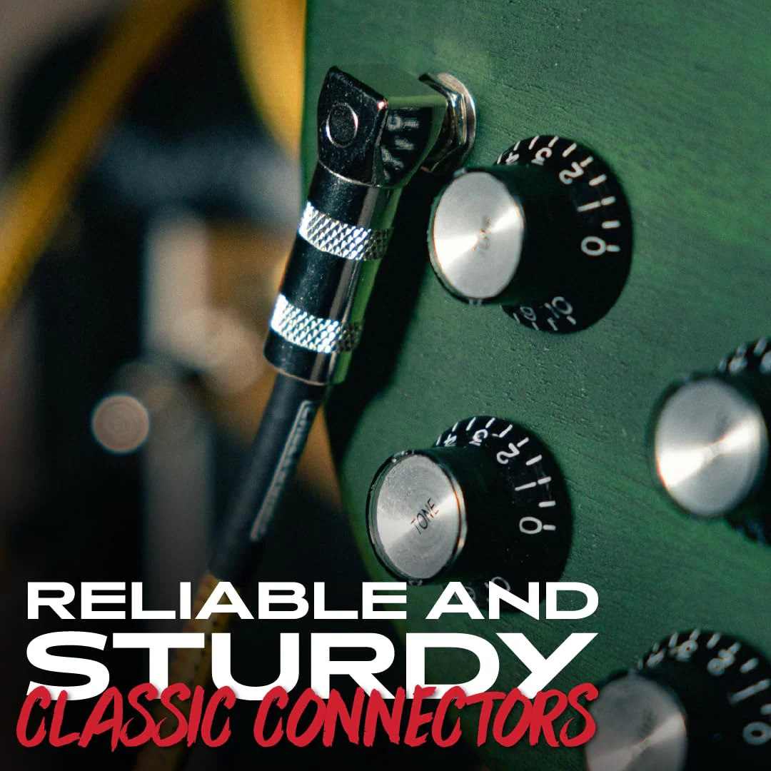 by Gator Cases Backline Series 20 Ft Braided Guitar Instrument Cable, Straight to Right Angle, Black/Grey (GCWB-INS-20RABG) Black / Grey 20 ft. - Image 5