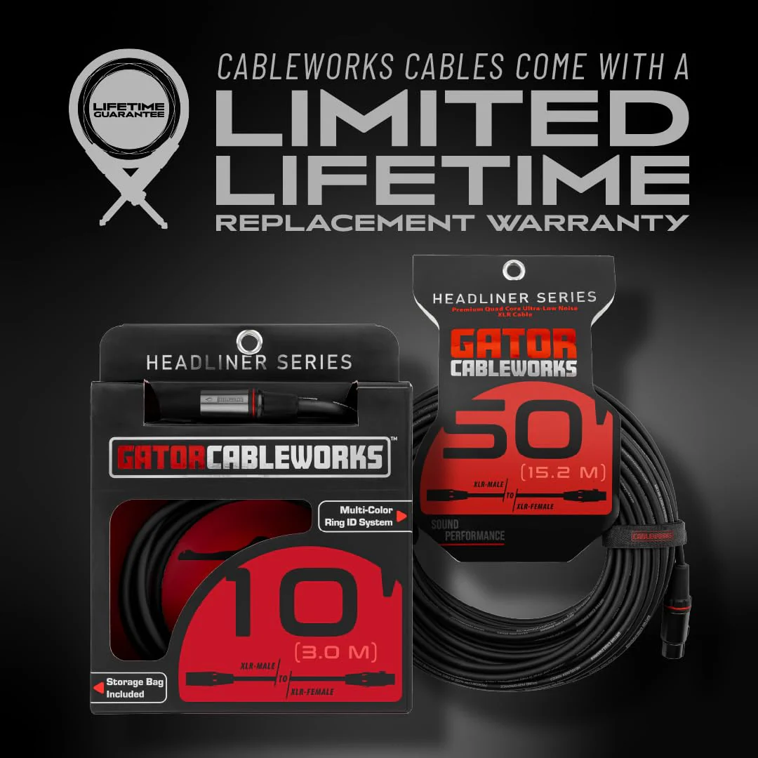 By Gator Cases Headliner Series Premium 50 Foot XLR Microphone Cable, (GCWH-XLR-50) 50 Feet - Image 7