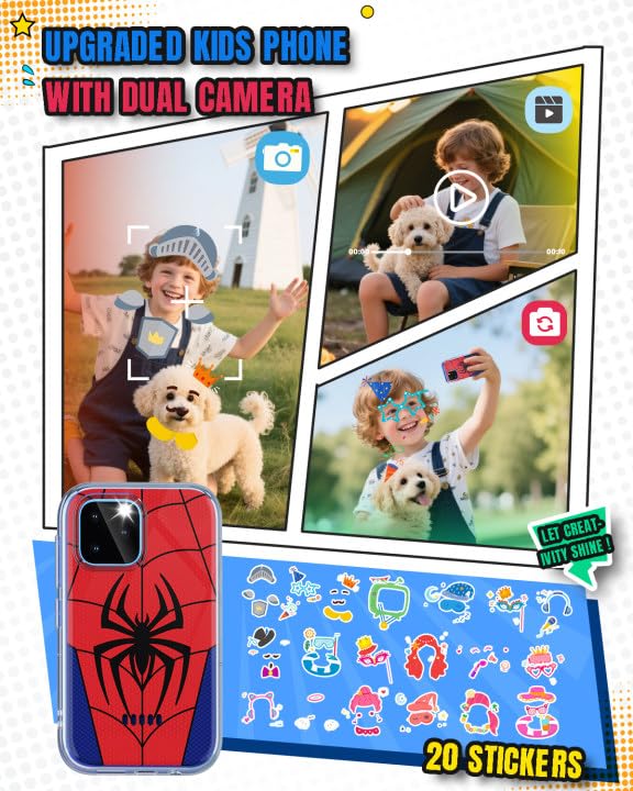 Byserten Kids Smart Phone, 3.5'' Touchscreen Kid Phones with Dual Camera, Educational Toddler Learning Toys for 3-10 Year Old Boys, Christmas Birthday Gifts, Music Player, Habit Tracker, Games - Image 3