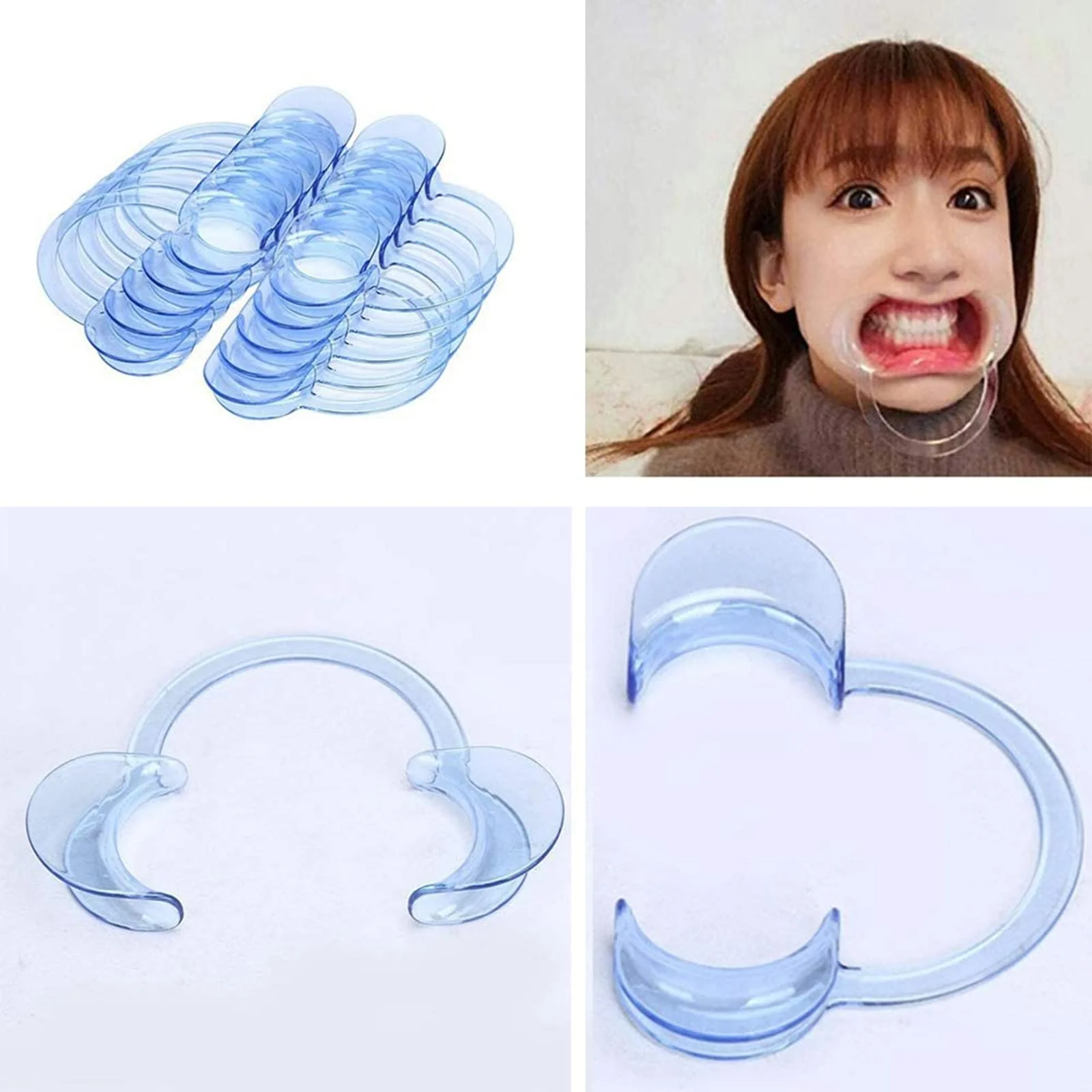C-Shape Mouth Opener Mouth Lip Opener Mouth Separator Cheek Holder Intraoral Lips Mouth Opener C Shape Cheek Retractor Tools for Mouth Opener Challenge for Dental Care and Party Game Pack of 10 - Image 3