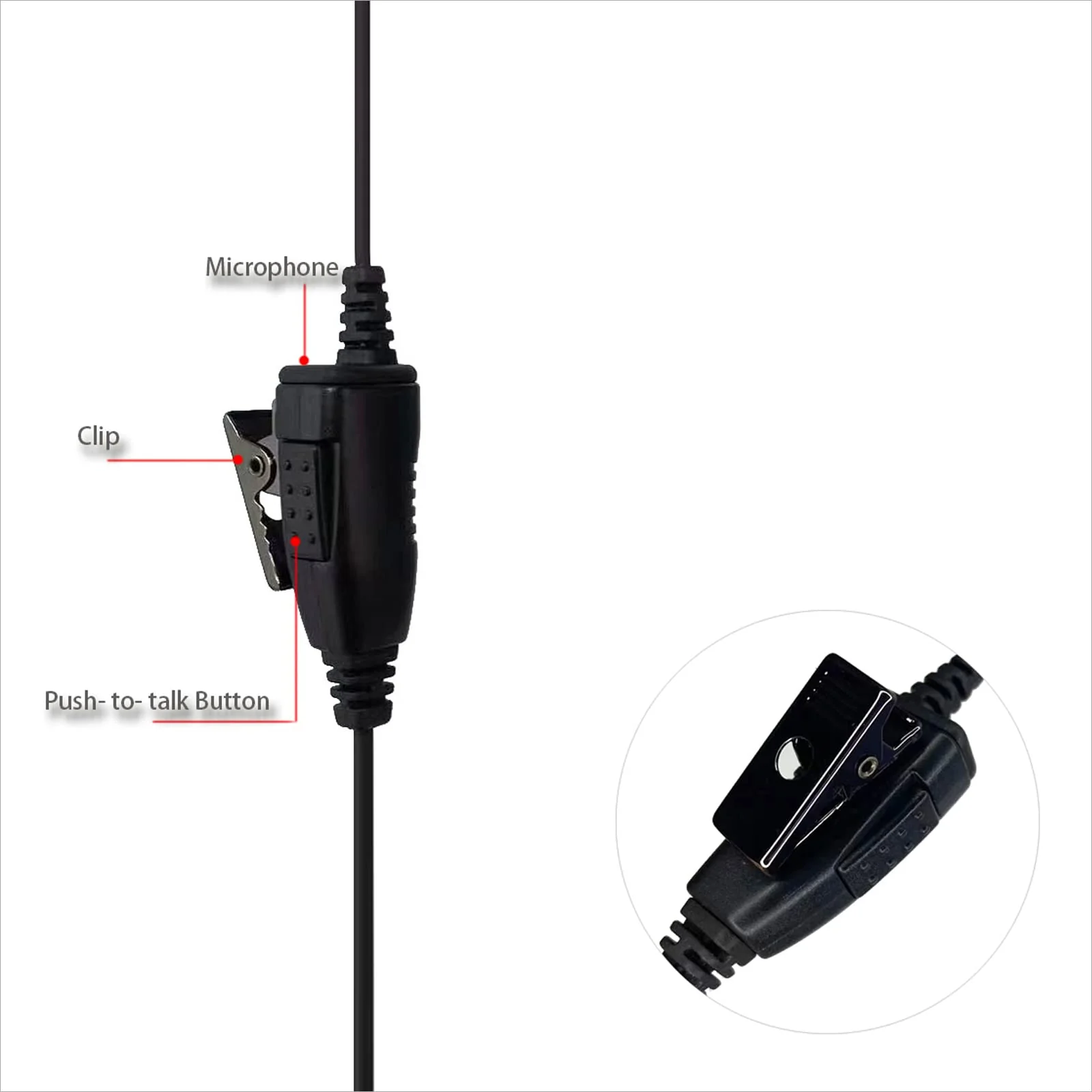 C Shape Wired Ear Hook Earphone Headset PTT Mic for Motorola EVX-S24 Yaese VX-6R FT-270R Standard Horizon HX320 HX210 HX40 HX890 - Image 2