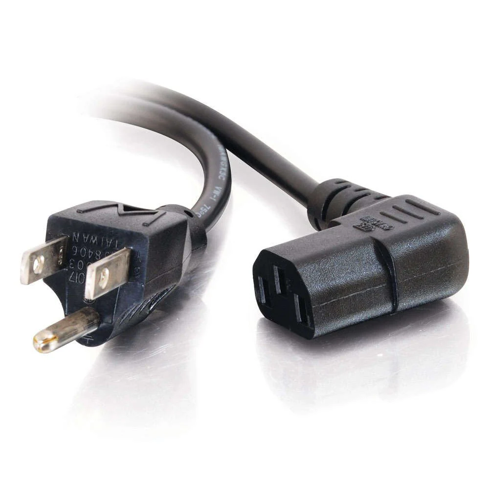 C2G 6FT Premium 90 Degree Replacement AC Power Cord - Durable Power Cable for TV, Computer, Monitor, Appliance & More (24240) 6 Feet