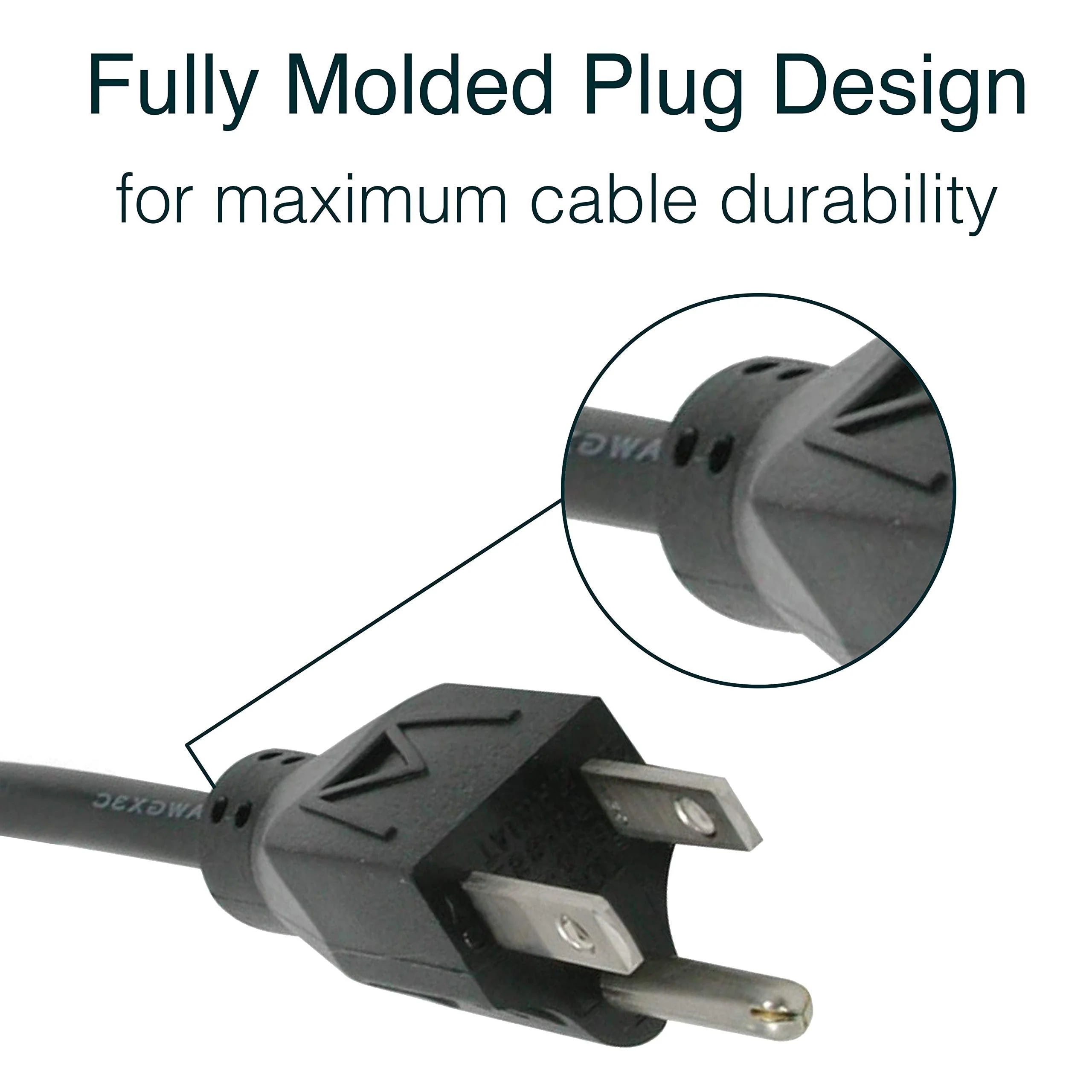 C2G Power Cord, Replacement Power Cable, 3 Pin Connector, For Computers, TVs, Monitors, & More, 18 AWG, Black, 10 Feet (3.04 Meters), Cables to Go 03134 10ft Universal - Image 3