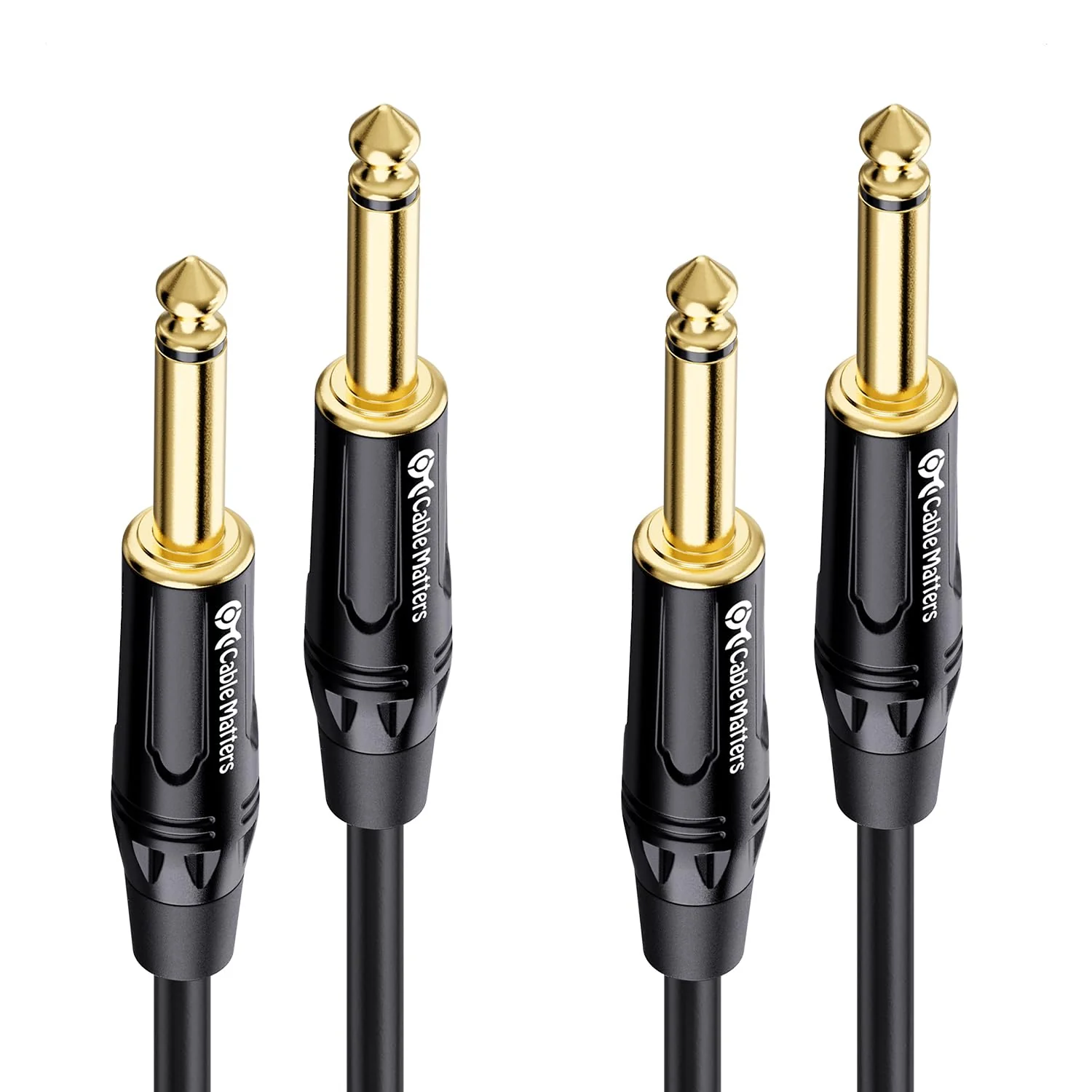 Cable Matters 2-Pack 1/4 Inch TS to TS Electric Guitar Cable - 25ft, Guitar Amp Cord, Instrument Cable for ElectricGuitar, Mandolin, Bass AMP, Keyboard, Mixer, Equalizer 25 ft Regular