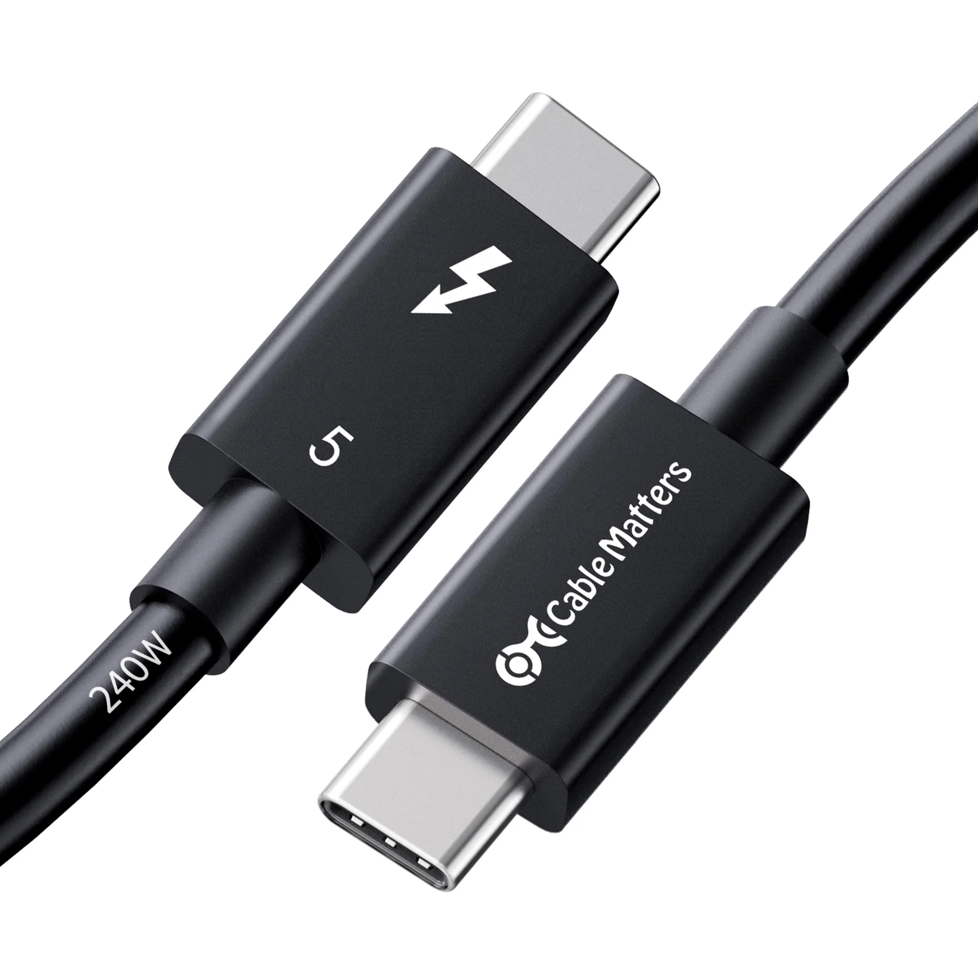 Cable Matters [Intel Certified] 80Gbps Thunderbolt 5 Cable with up to 120Gbps Bandwidth Boost and 240W Charging in Black - 1m / 3.3ft, Compatible with Thunderbolt 4, USB4, Thunderbolt 3 and USB-C 3.3 ft