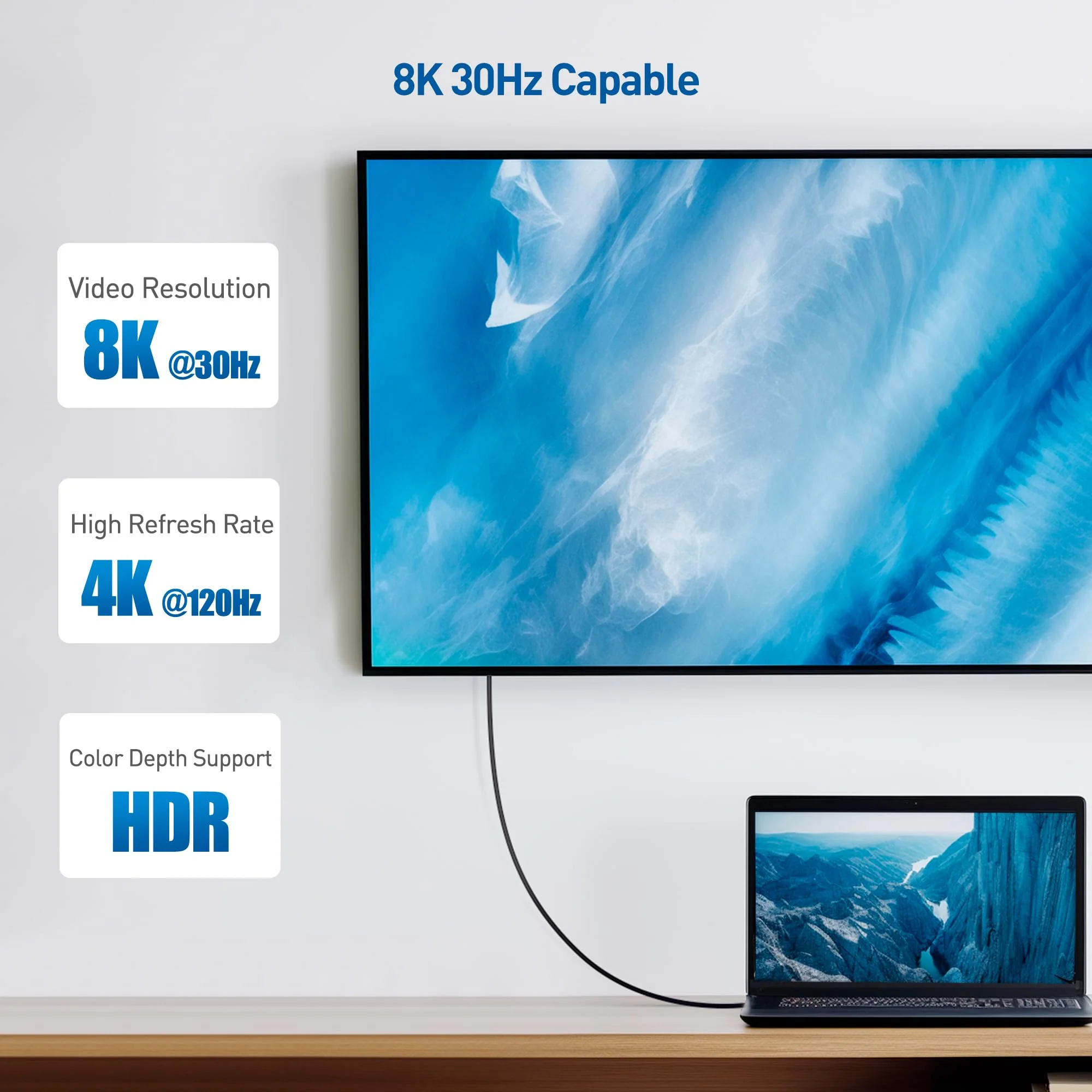 Cable Matters [USB-IF Certified] 20Gbps Long USB4 Cable/USB 4 Cable 6.6ft, Supports Up to [8K@30Hz / 4K@120Hz Video, 240W Charging, 20Gbps Data Transfer] Compatible with Thunderbolt 4 Cable, MacBook - Image 6