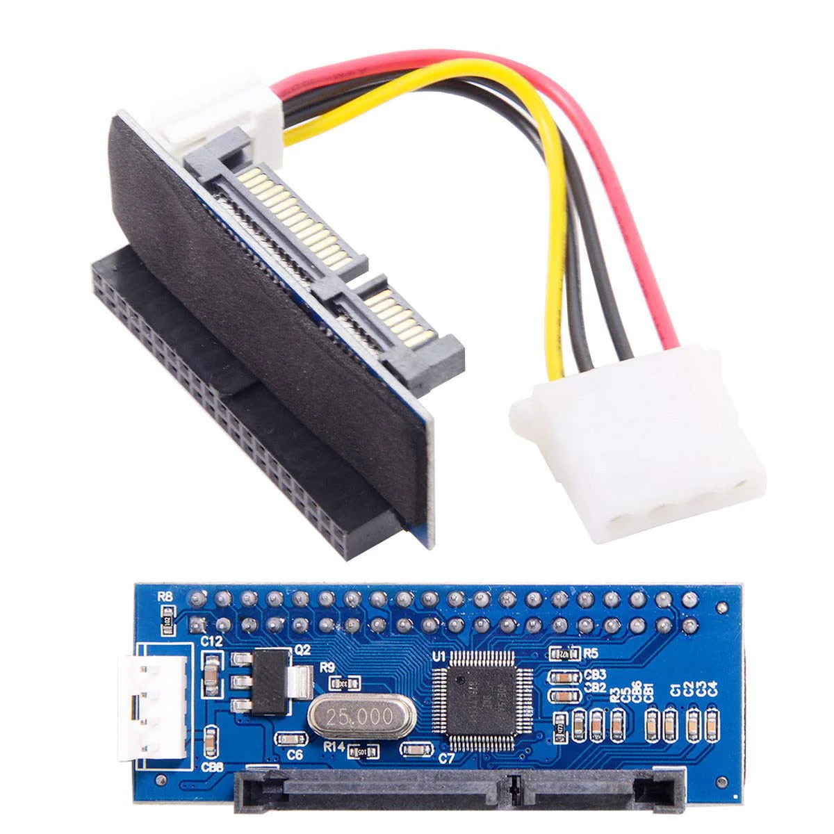 Cablecc IDE/PATA 40Pin Disk to SATA Female Converter Adapter PCBA for Desktop & 3.5" Hard Disk Drive Blue IDE/PATA 40Pin Disk to SATA - Image 5