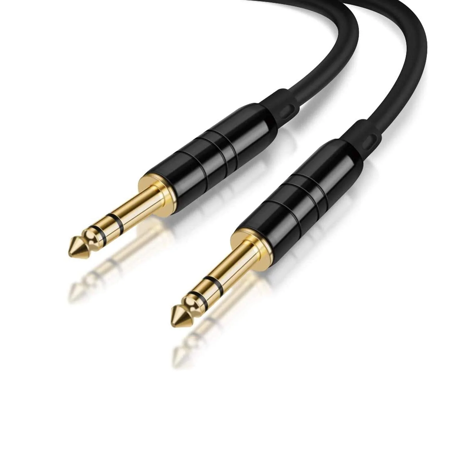 CableCreation 1/4’’ TRS Cable, 50 Feet 1/4 Inch to 1/4 Inch 6.35mm Balanced Stereo Audio Cable for Studio Monitors,Mixer,Yamaha Speaker/Receiver,Black