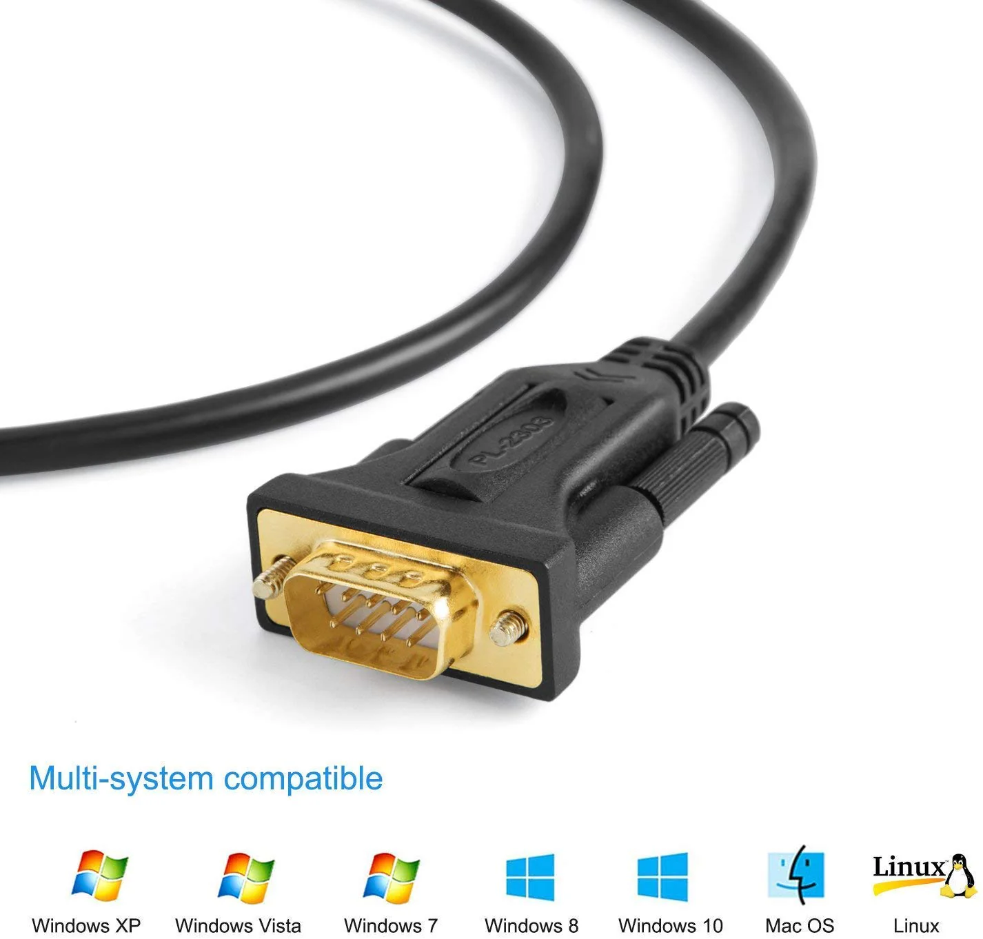 CableCreation 3.3 Feet USB to RS232 Serial Cable with Prolific PL2303 Chip, DB9 Adapter for Windows 10, 8.1, 8,7, Vista, XP, Linux, Mac OS X, 1M /Black 3.3ft/1-pack - Image 4