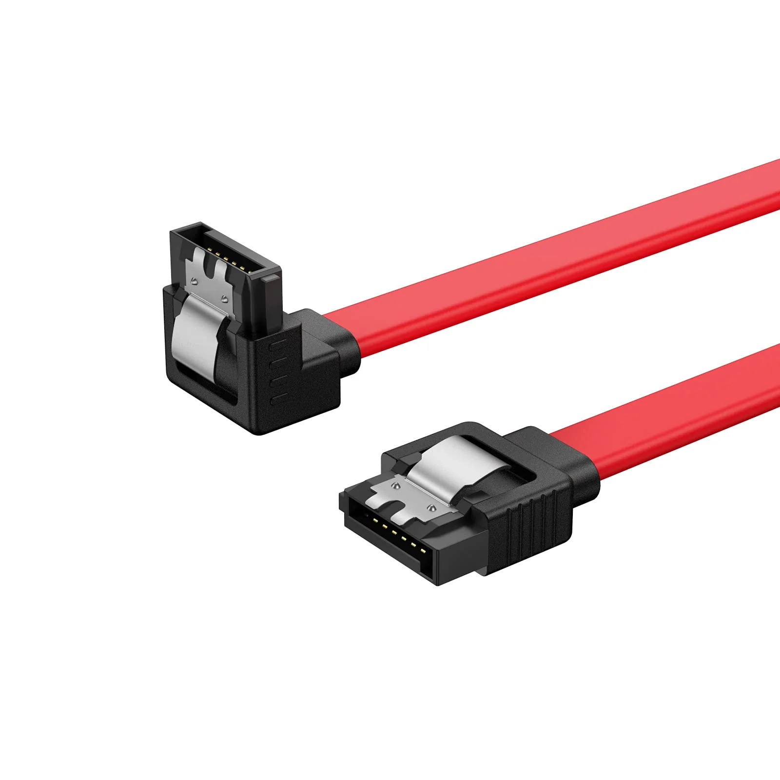 CableCreation SATA III Cable, [2-Pack] 8-Inch/0.6FT SATA III 6.0 Gbps 7pin Female to Downward Right Angle Female Data Cable with Locking Latch, Support for 2.5'' SSD,3.5''HDD Drive, Red 0.6FT 2-Pack/Straight-Angle - Image 9