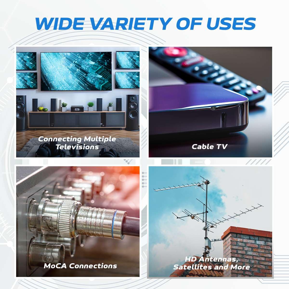 Cables Direct Online 3 Way Bi-Directional 5-2300 MHz Indoor and Outdoor Waterproof Coaxial Antenna Splitter for RG6 RG59 Coax Cable Satellite HDTV (3 Ports) Pack of 1 - Image 5