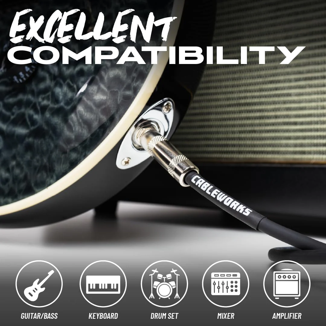 Cableworks by Gator Cases Backline Series 30 Ft Straight to Straight Guitar Instrument Cable (GCWB-INS-30) 30 Feet - Image 4