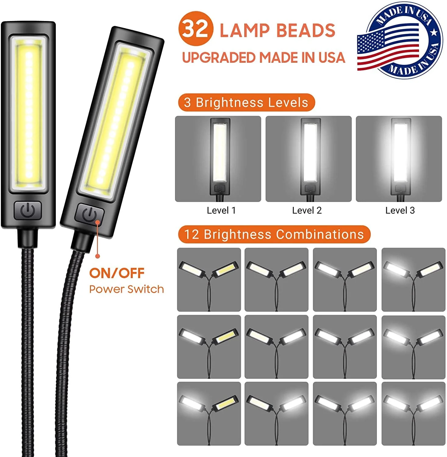 CAHAYA Music Stand Light Clip on Battery Powered Reading Lamp Book Light for Bookworms Guitar Piano Keyboard Players CY0243 - Image 2