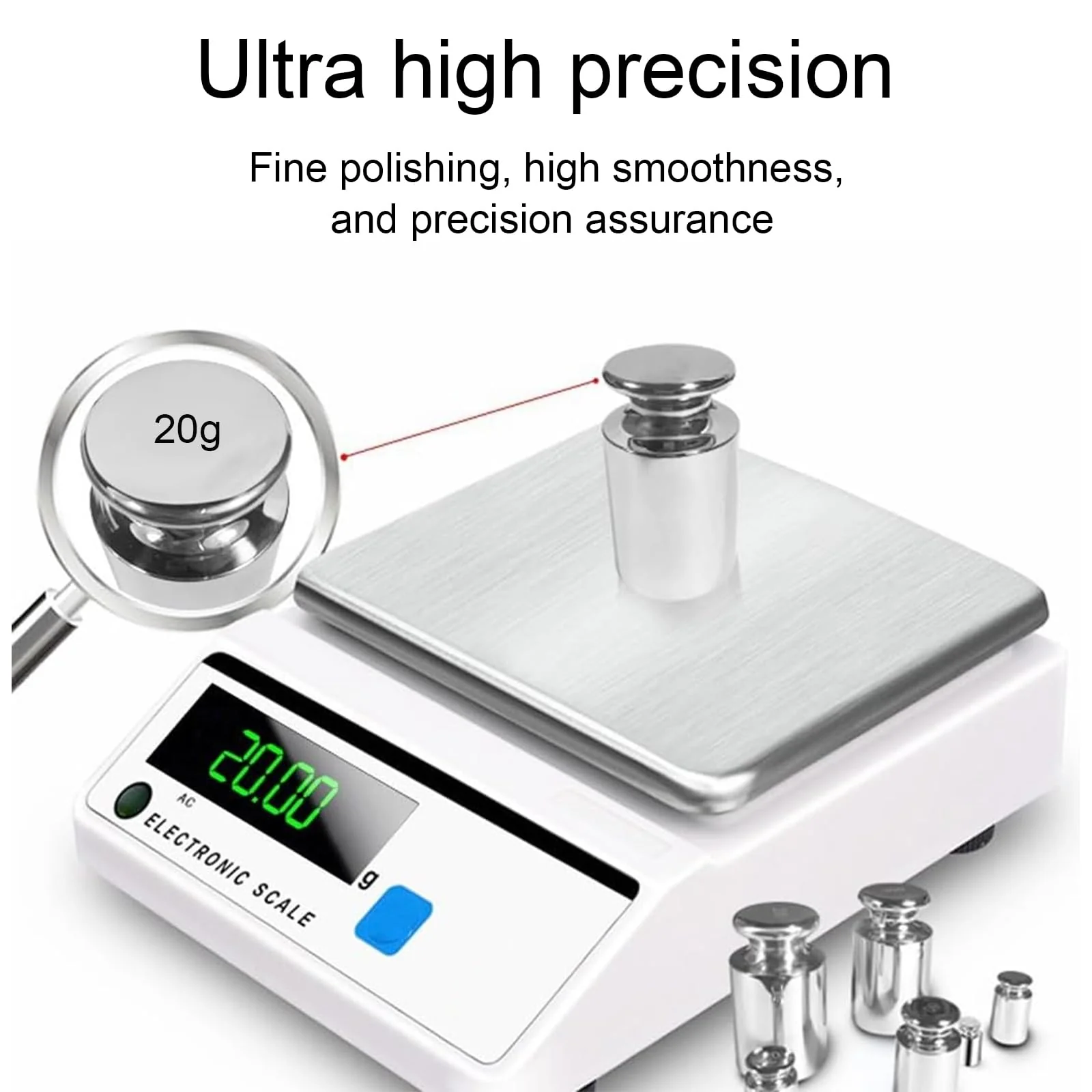 Calibration Weight Set, 5-Piece Calibration Gram Set, Measuring Weights, Set with Small Weights for Electronic Scales, Laboratory, Hobby, Crafts, 1g, 2g, 5g, 10g, 20g - Image 4