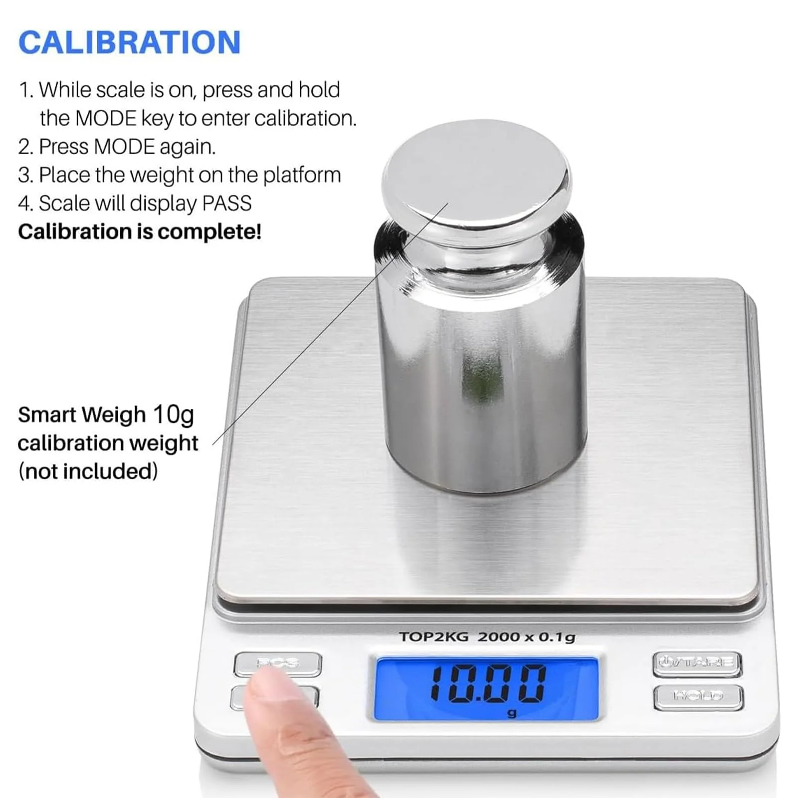 Calibration Weight Set, 5-Piece Calibration Gram Set, Measuring Weights, Set with Small Weights for Electronic Scales, Laboratory, Hobby, Crafts, 1g, 2g, 5g, 10g, 20g - Image 5