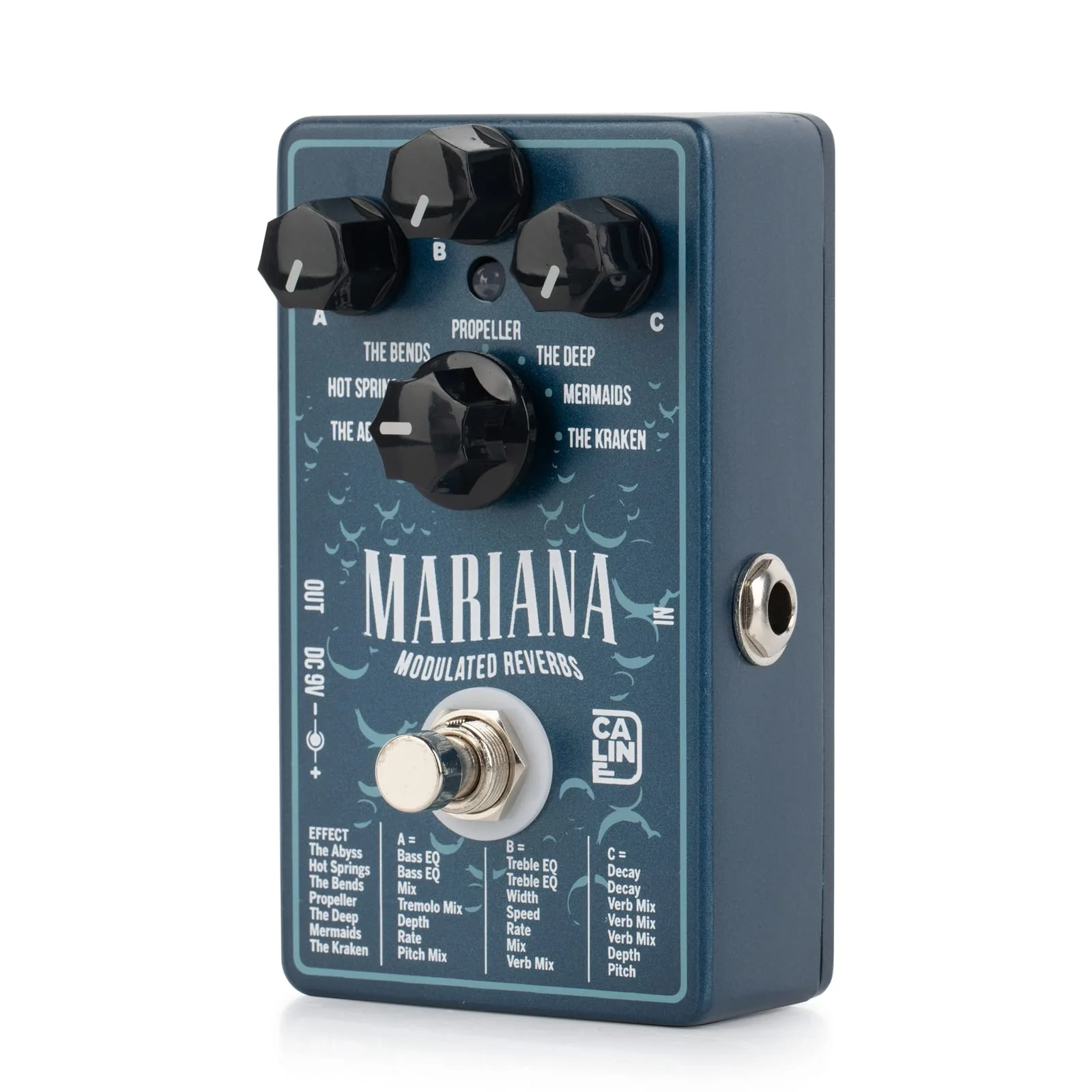 Caline CP-507 Mariana Modulated Digital Reverbs Guitar Effects Pedal (7 Kinds of Reverb) Aluminum Alloy Casing - Image 2