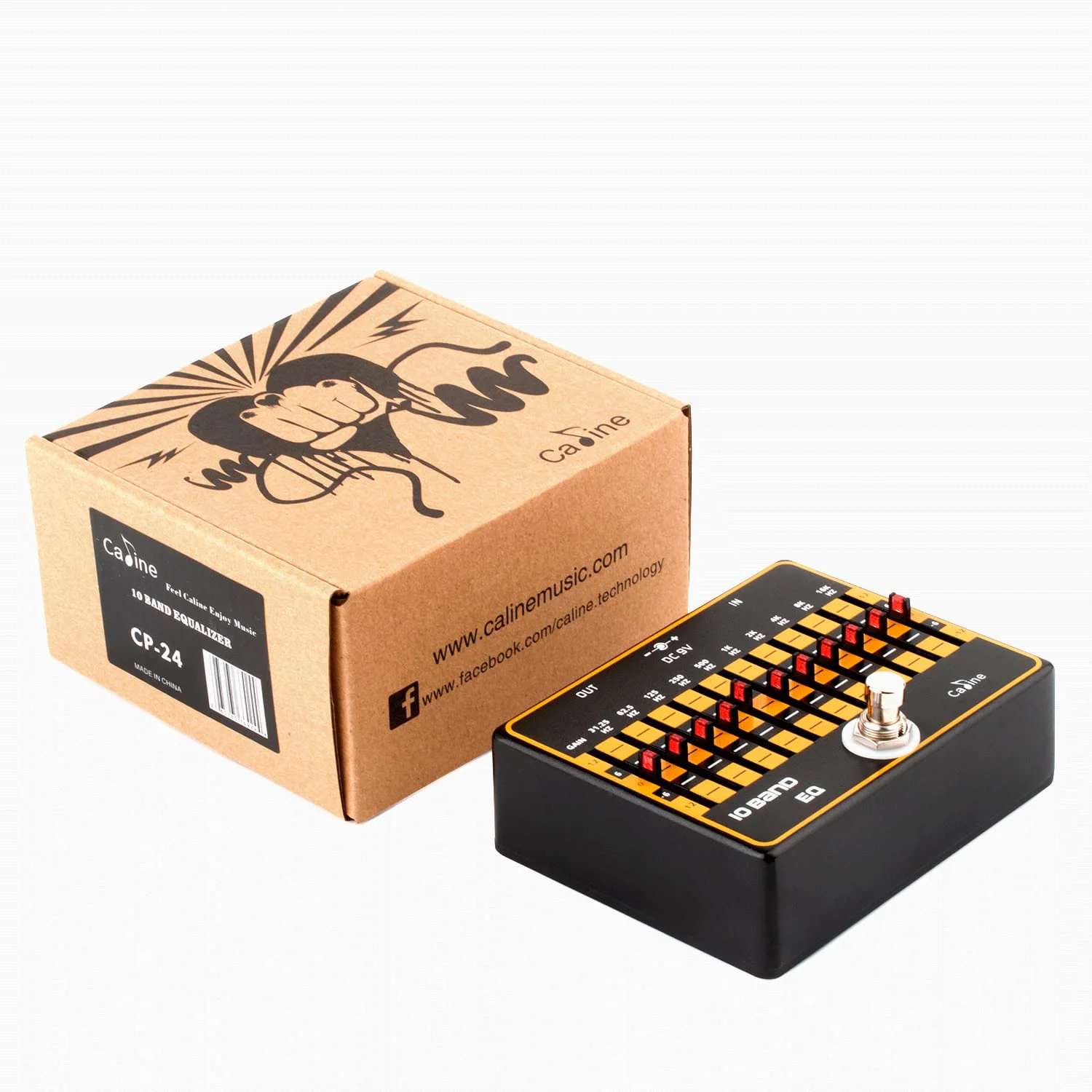 Caline Guitar EQ Pedal 10 Band EQ Graphic Equalizer Effect Pedal for 4-string/ 5-string / 6-string/ 7-string Guitars True Bypass CP-24 (31.25Hz to 16kHz) 10 Band EQ-Guitar - Image 8