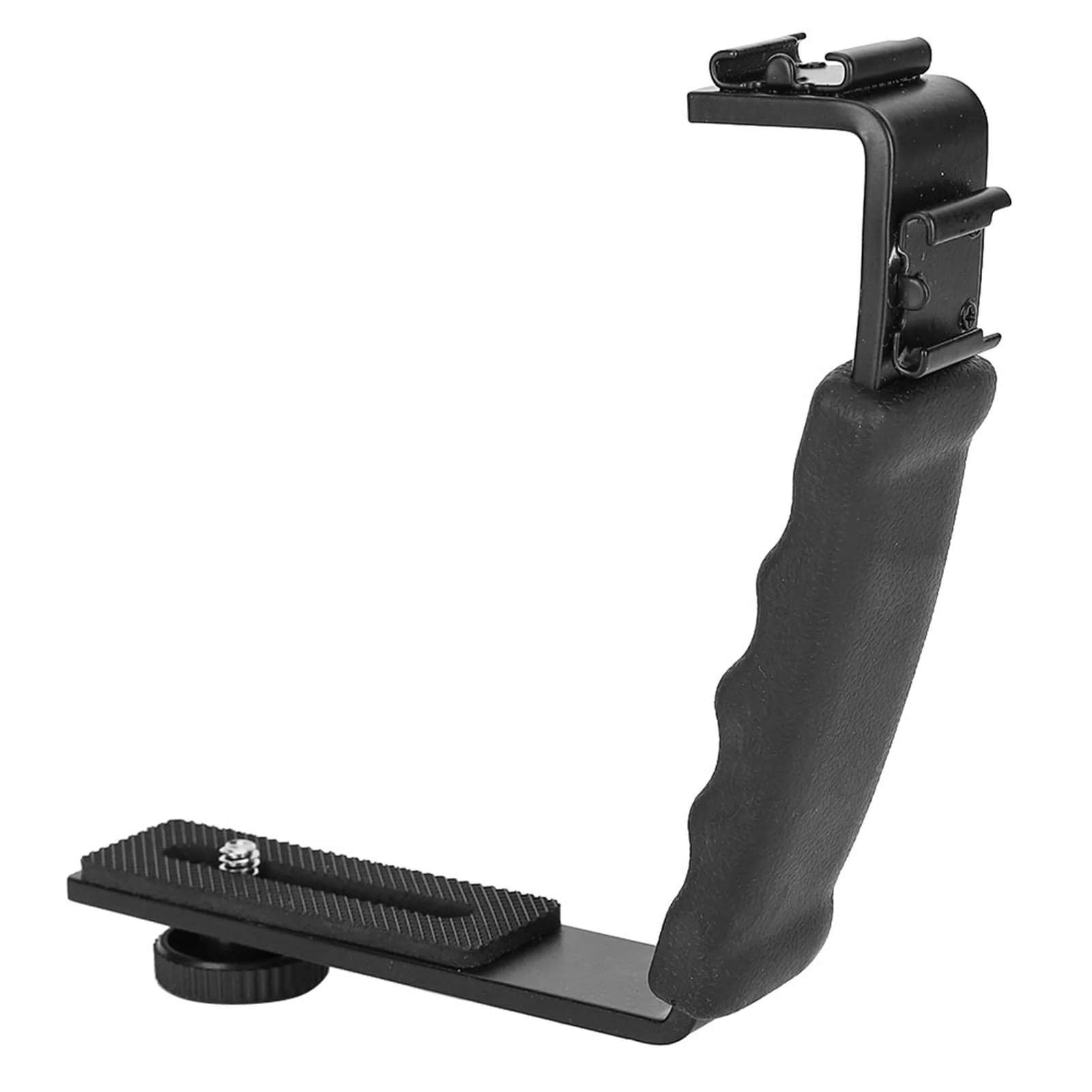 Camera L Bracket, Lightweight Dual Hot Shoe Mount L Bracket for DSLR Mirrorless, with Comfortable Handle, for Horizontal Vertical , Photography
